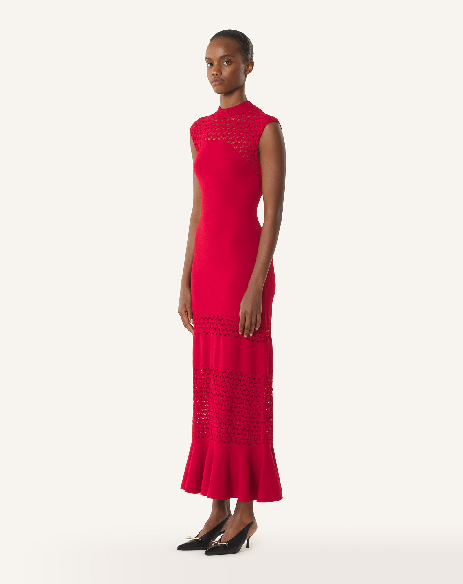 ROBE DÉTAIL DENTELLE EN VISCOSE