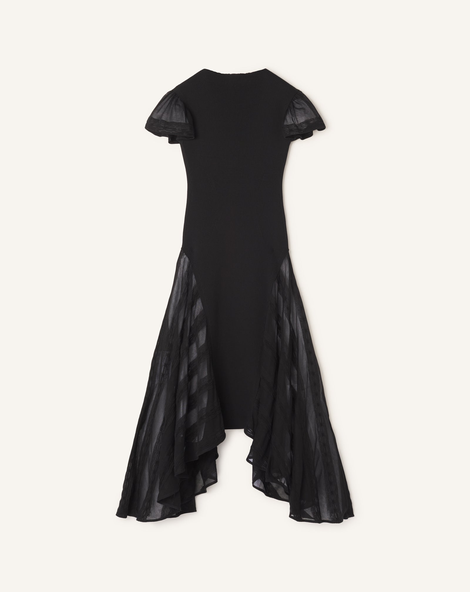ROBE ÉVASÉE À GODETS EN SOIE ET COTON NOIR