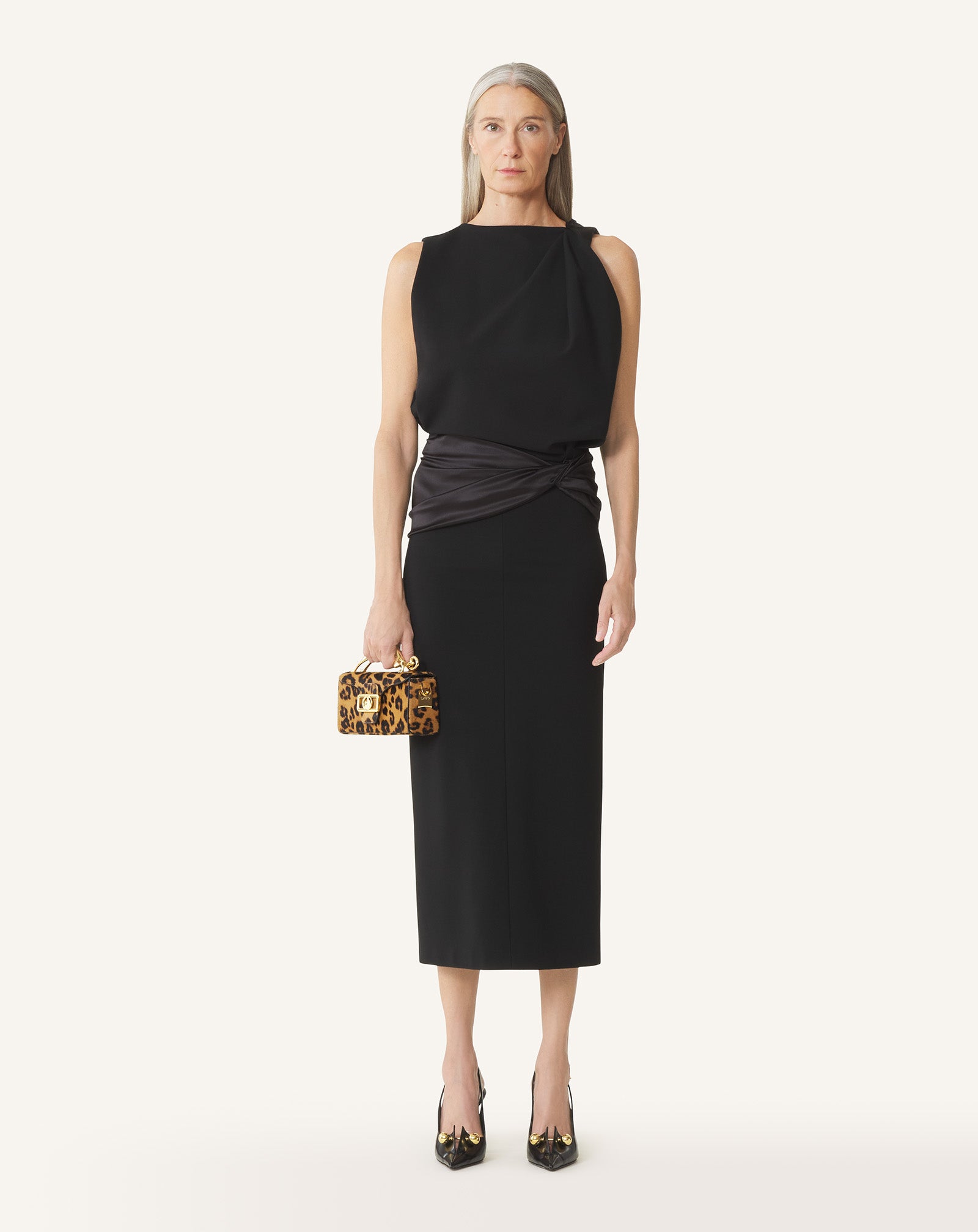 ROBE MIDI EN JERSEY ET SATIN
