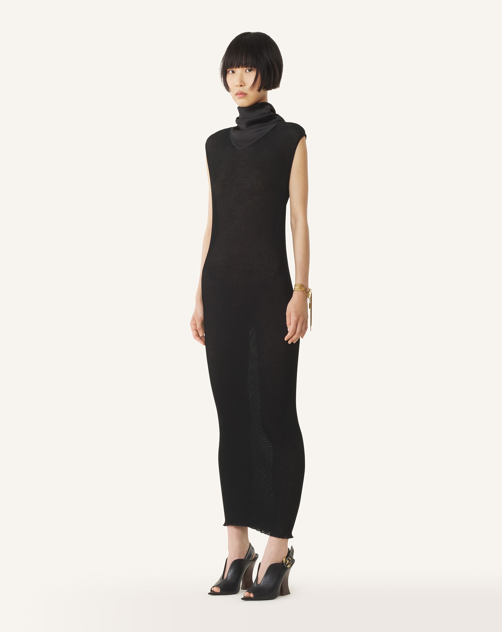 ROBE EN JERSEY PLISSÉ