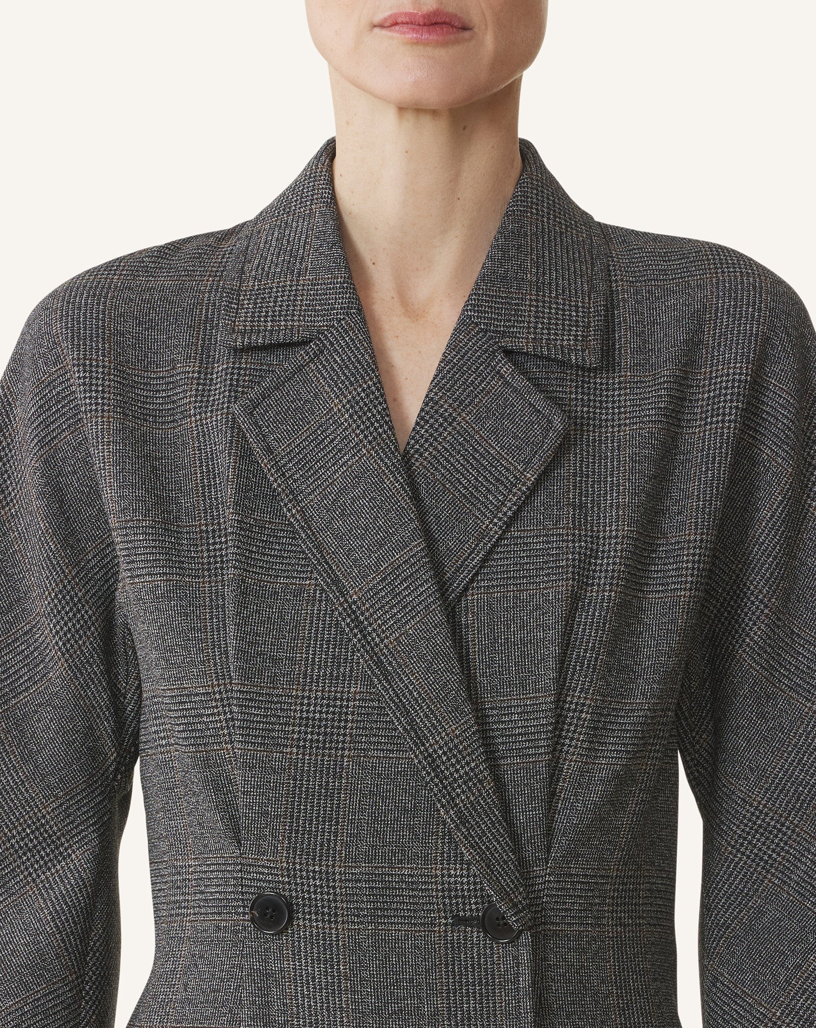 ROBE DOUBLE BOUTONNAGE EN LAINE PRINCE DE GALLES