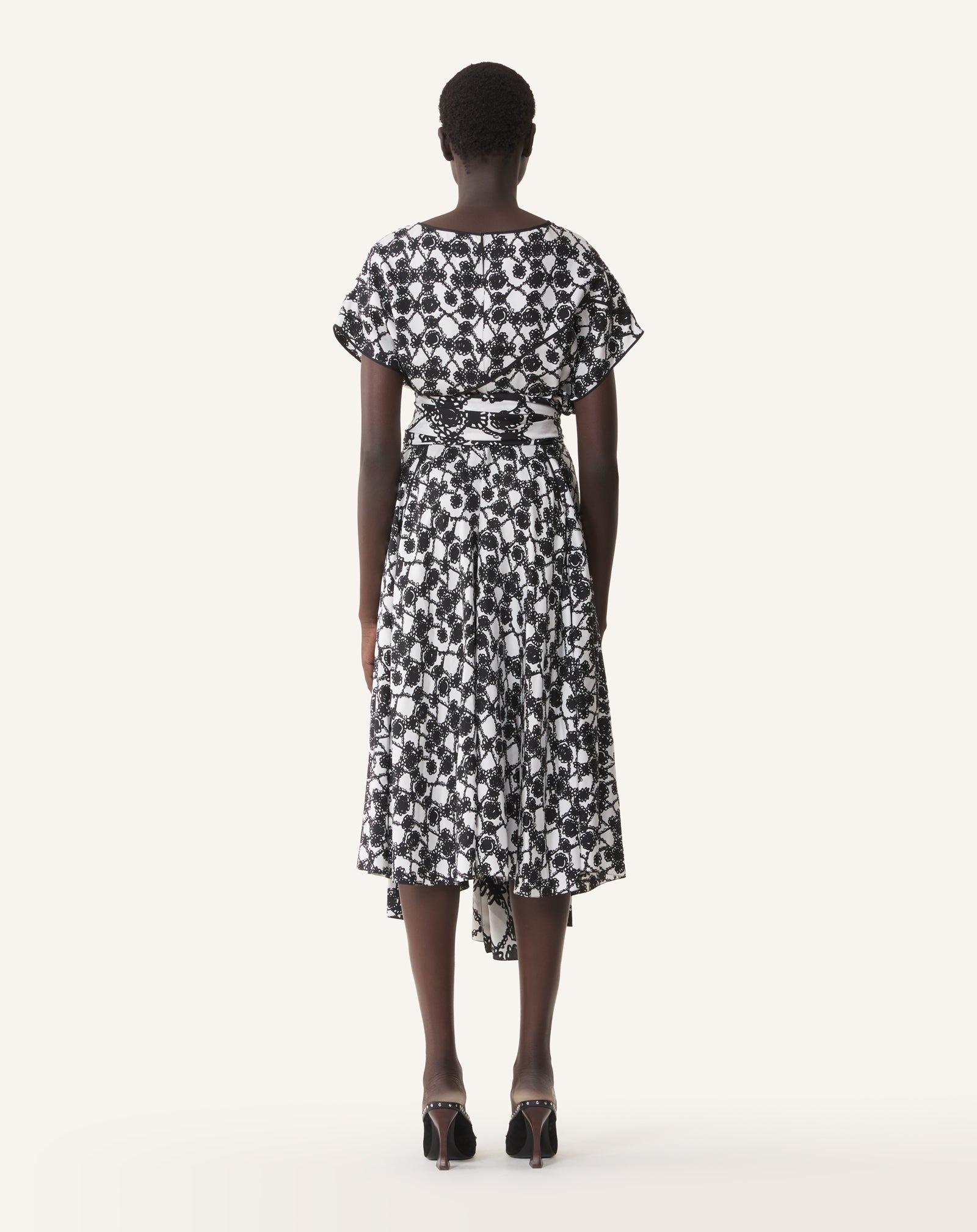 ROBE DRAPÉE EN SOIE IMPRIMÉE