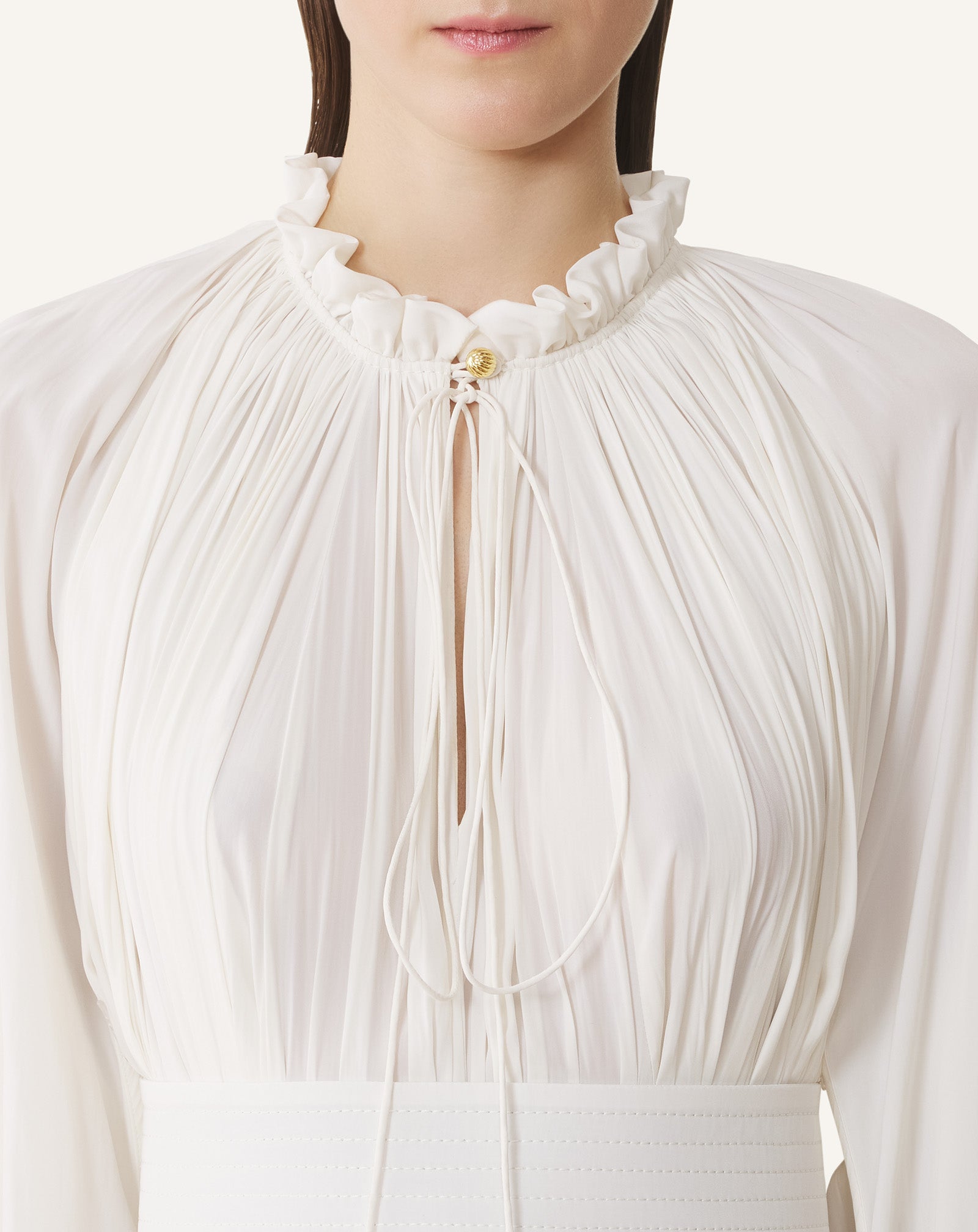 WHITE SHORT CHARMEUSE DRESS