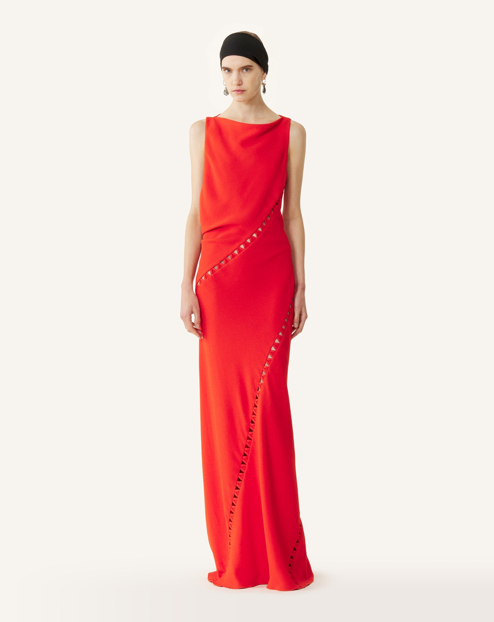 ROBE LONGUE DOS DRAPÉ EN VISCOSE