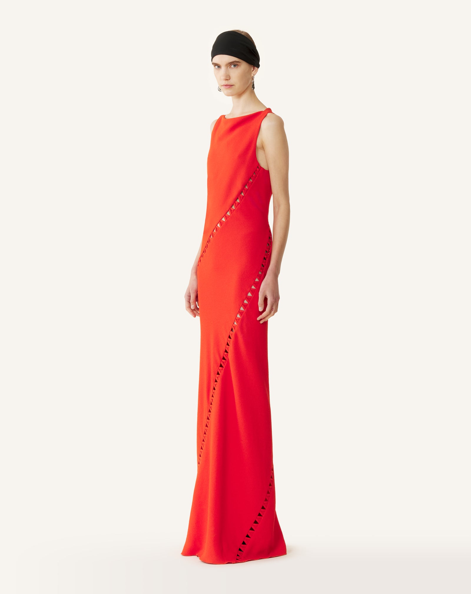ROBE LONGUE DOS DRAPÉ EN VISCOSE