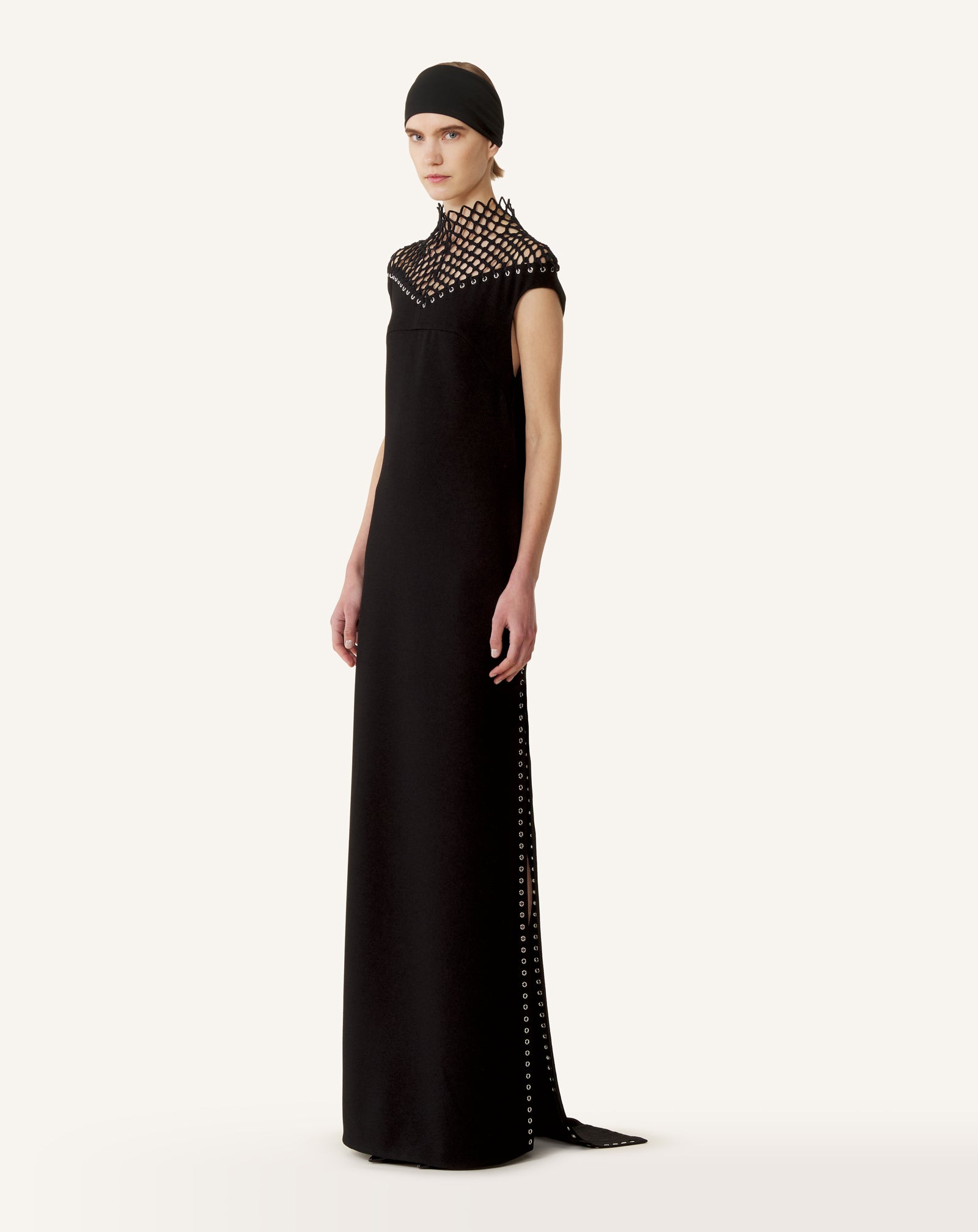 ROBE LONGUE DÉTAIL RÉSILLE EN VISCOSE