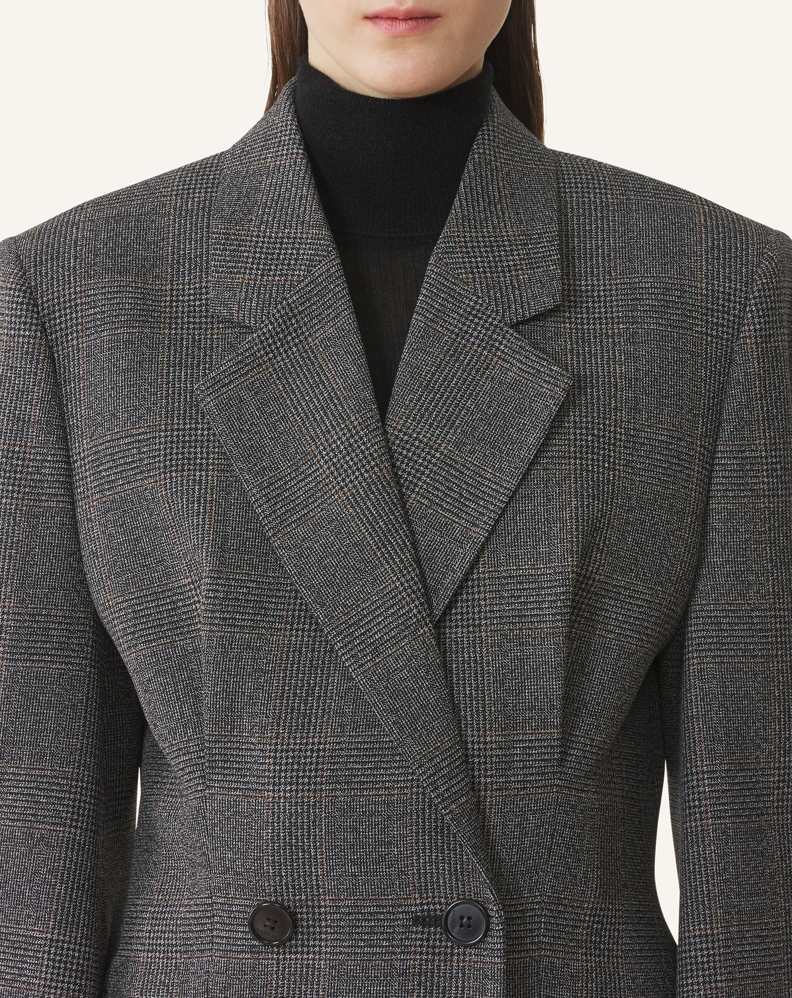 BLAZER DOUBLE BOUTONNAGE EN LAINE PRINCE DE GALLES
