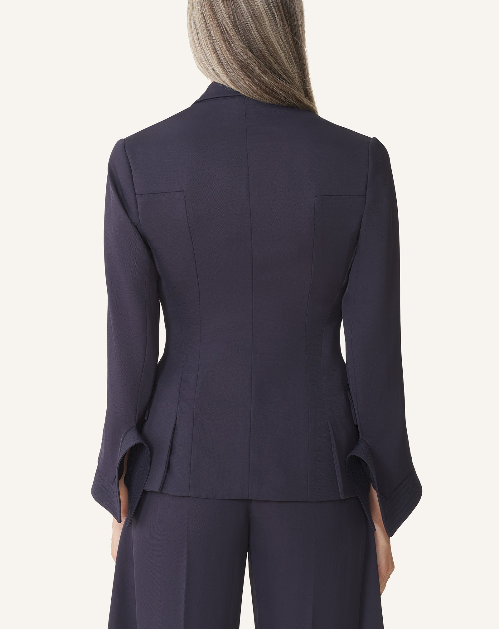 VESTE CROISÉE EN TWILL BLEU