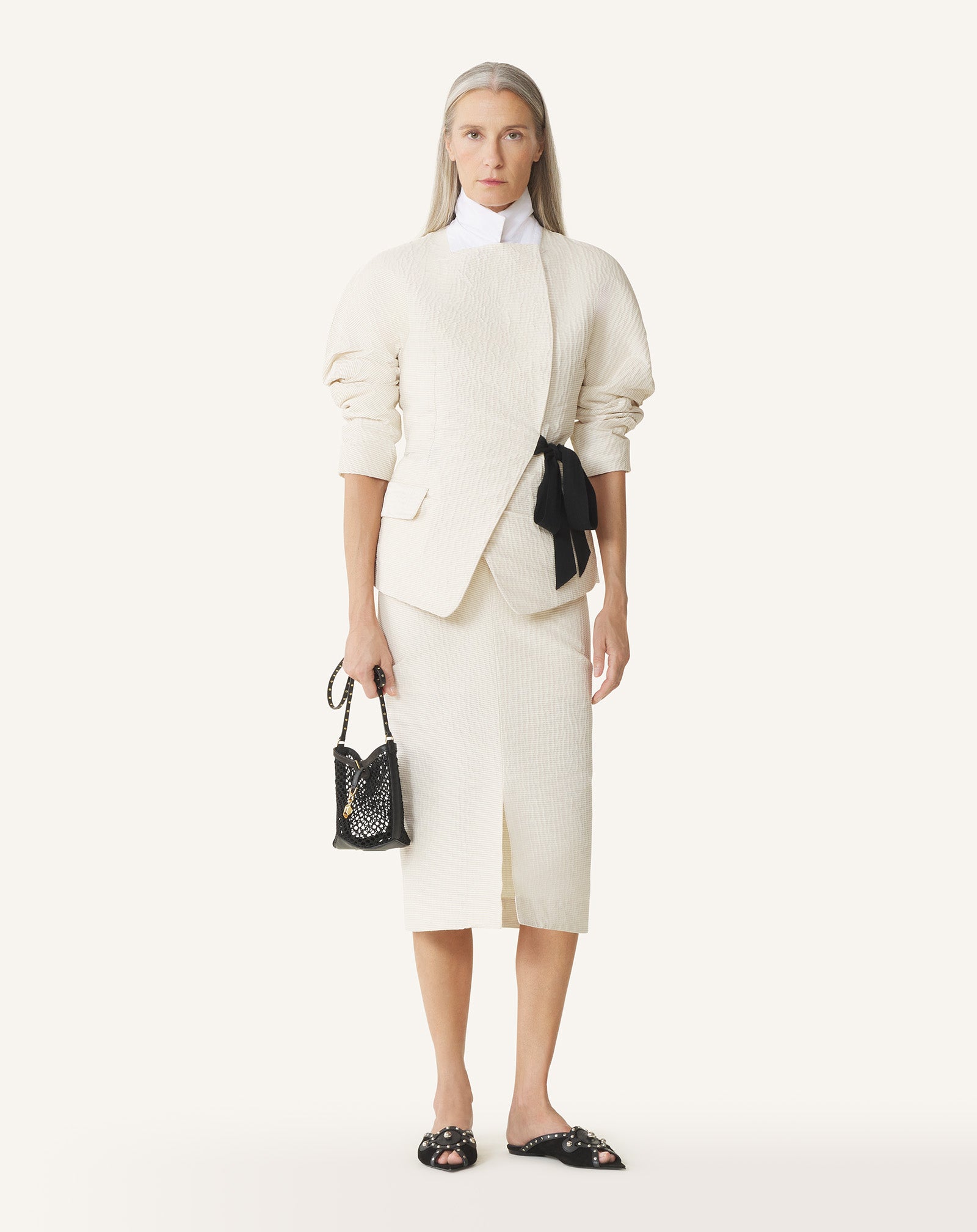 VESTE CEINTURÉE EN JACQUARD