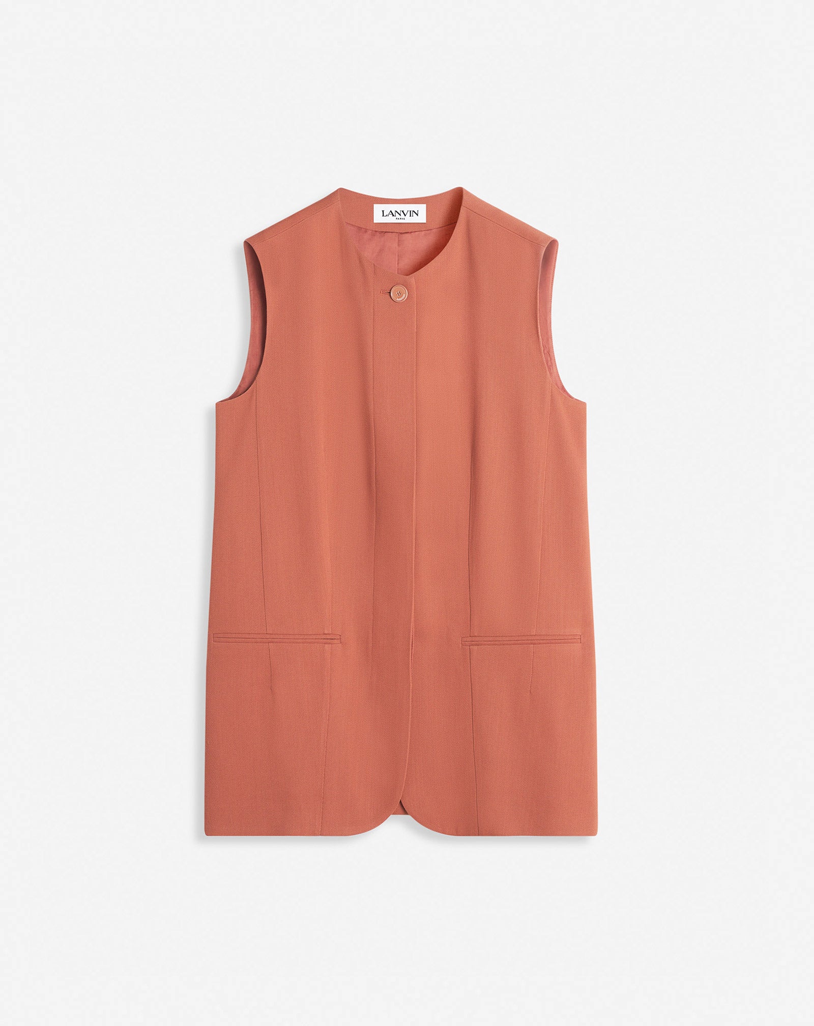 VESTE SANS MANCHES EN LAINE ET VISCOSE