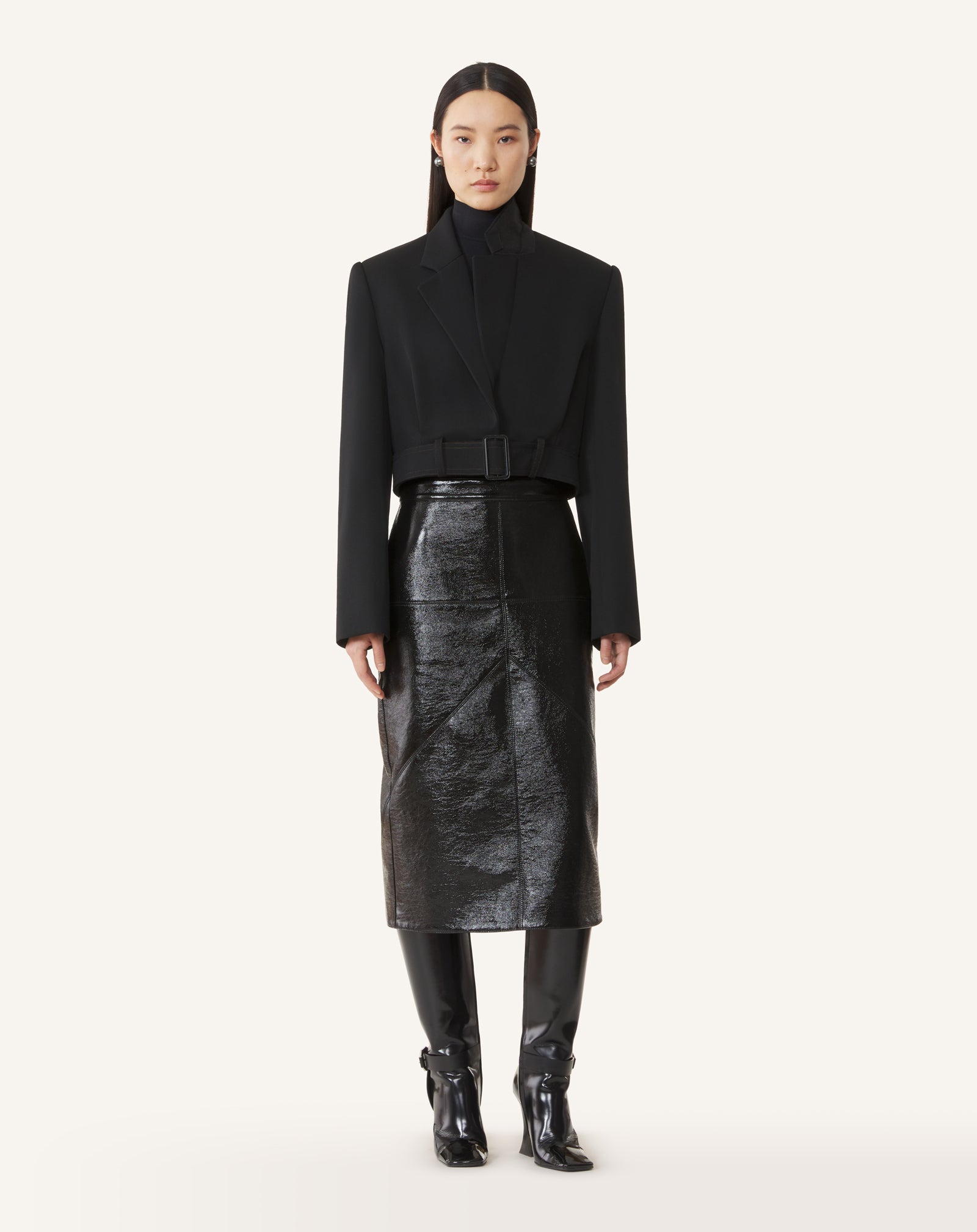 VESTE COURTE CEINTURÉE EN LAINE