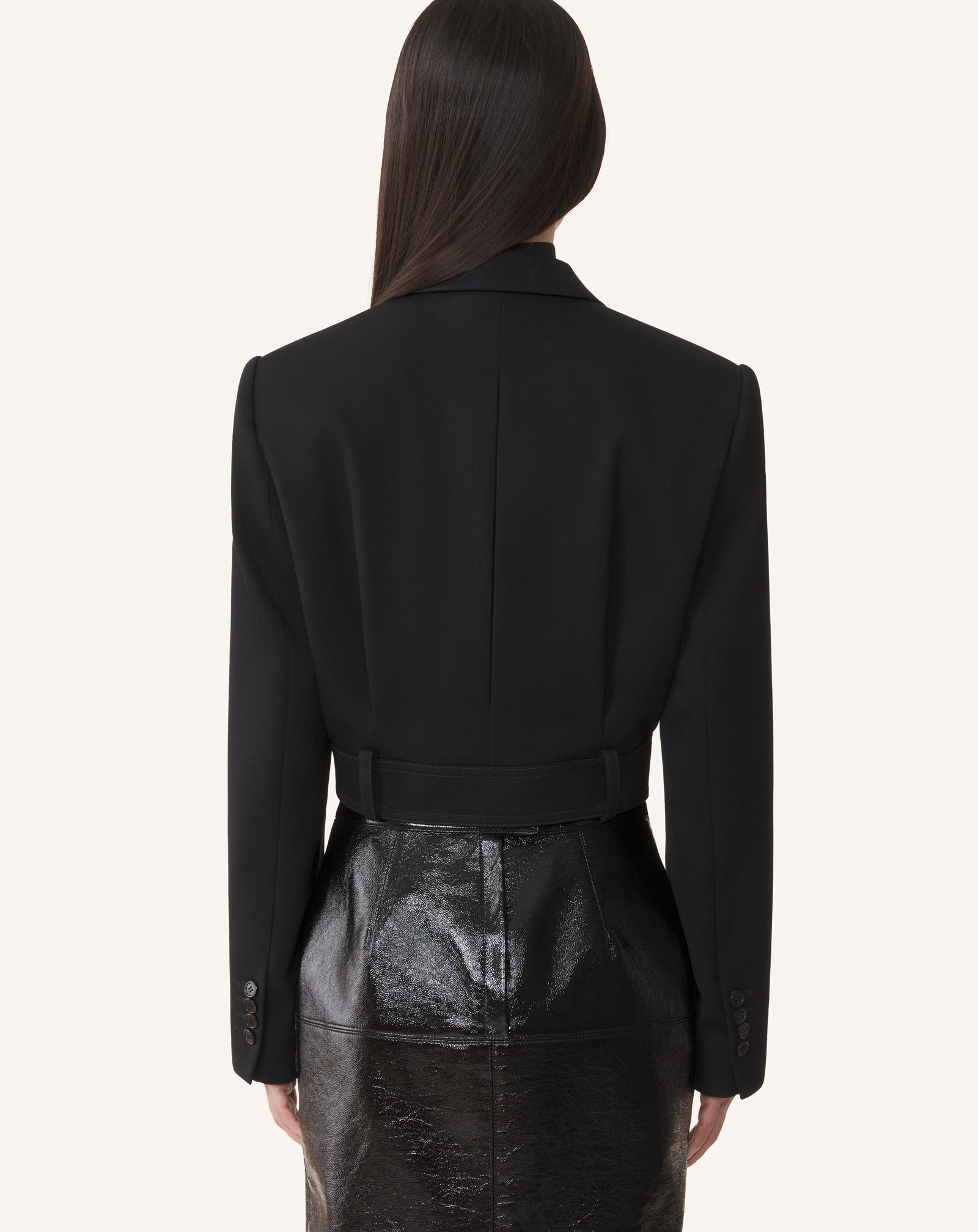 VESTE COURTE CEINTURÉE EN LAINE