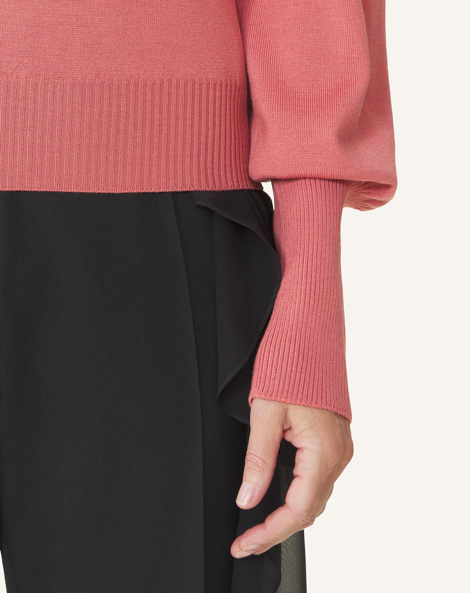 PULL DÉTAIL GROS GRAIN EN MÉRINOS