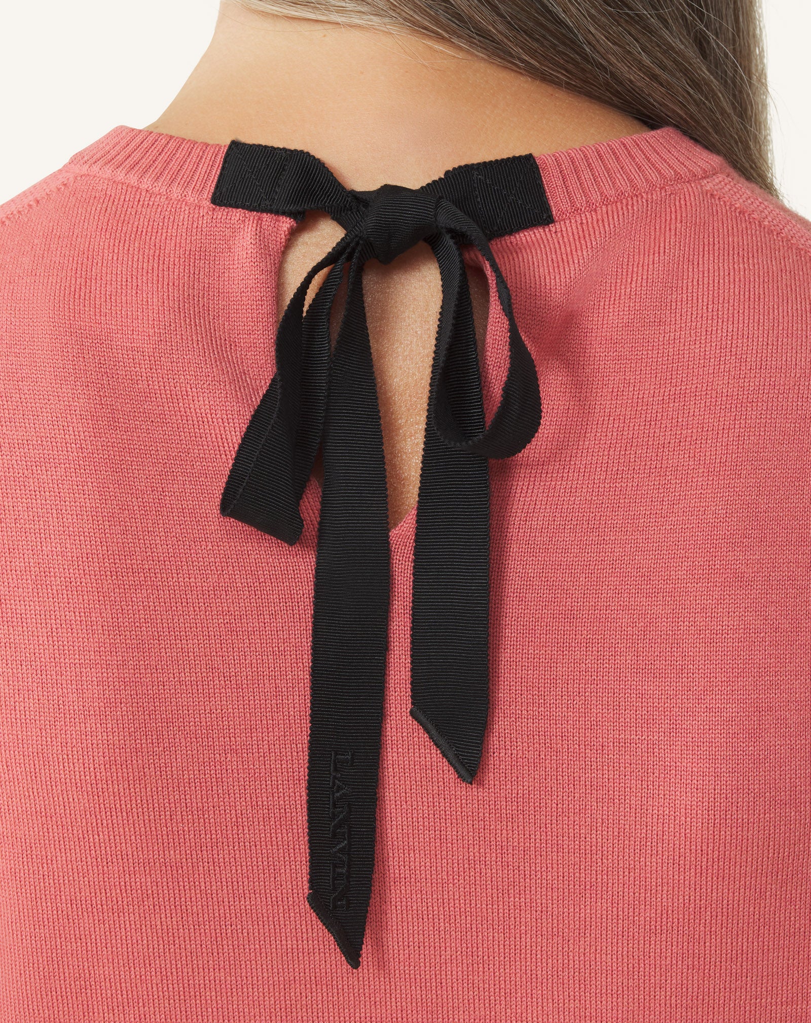 PULL DÉTAIL GROS GRAIN EN MÉRINOS ROSE