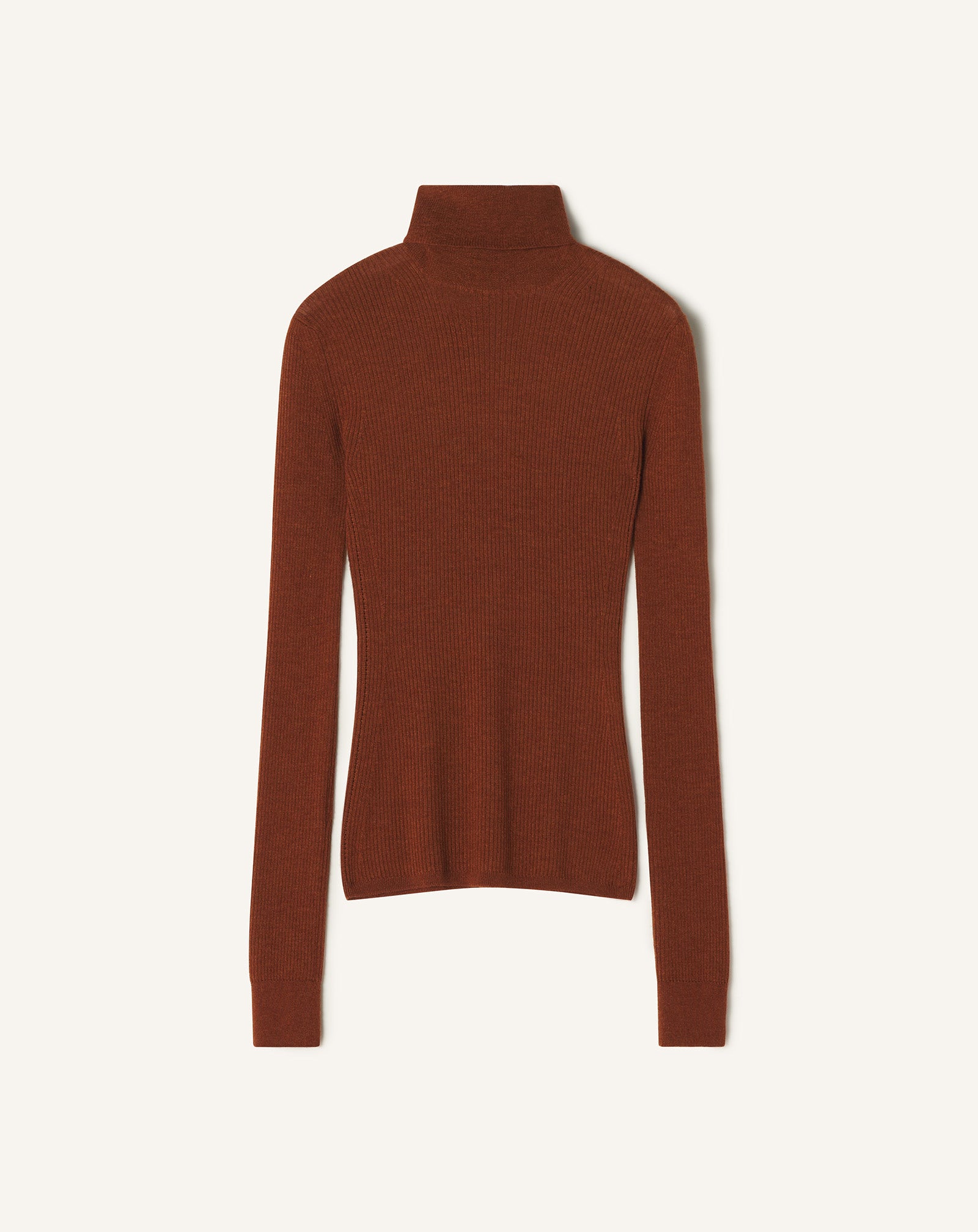 PULL À COL ROULÉ EN MÉRINOS ET SOIE