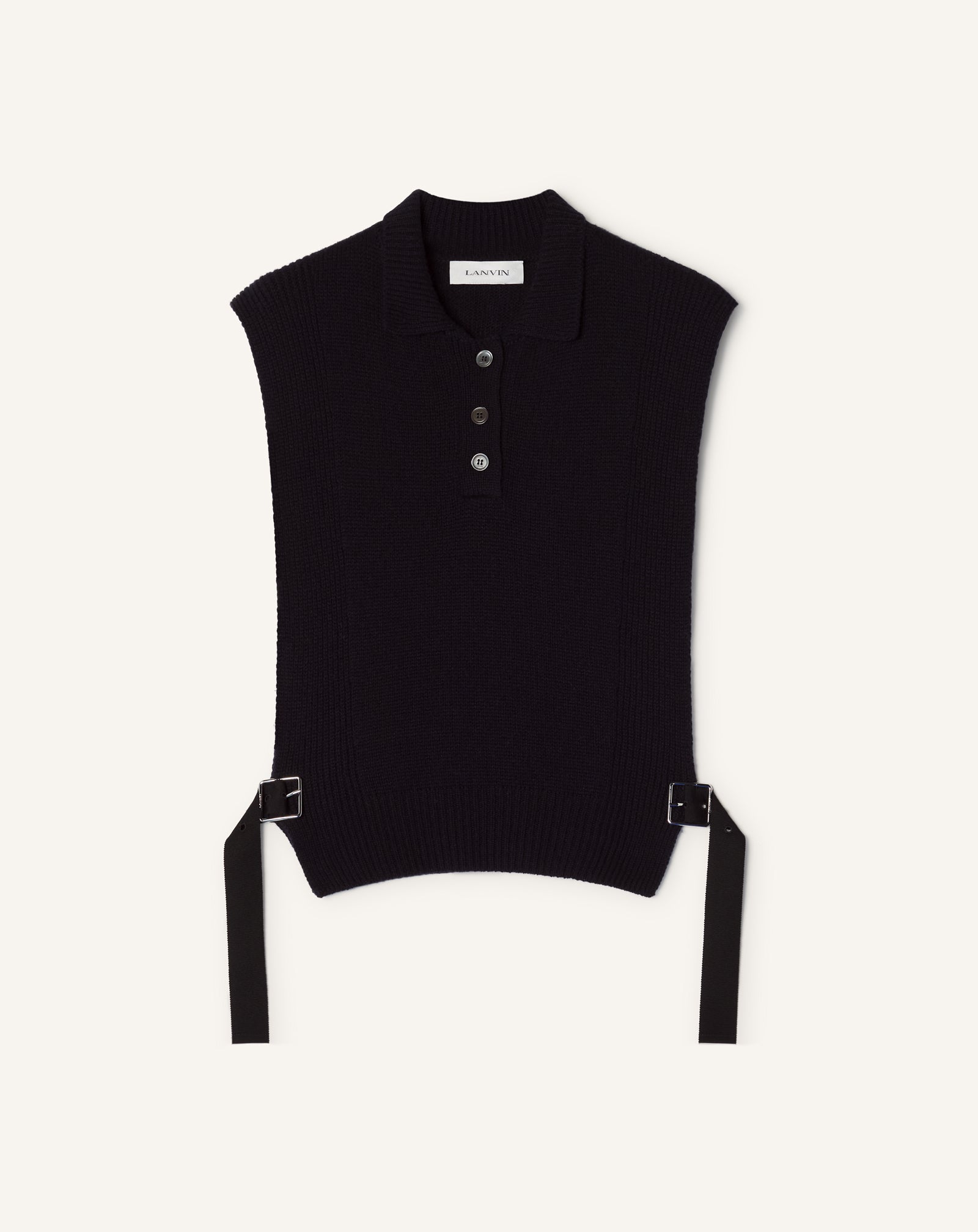 PULL SANS MANCHES EN CACHEMIRE BLEU