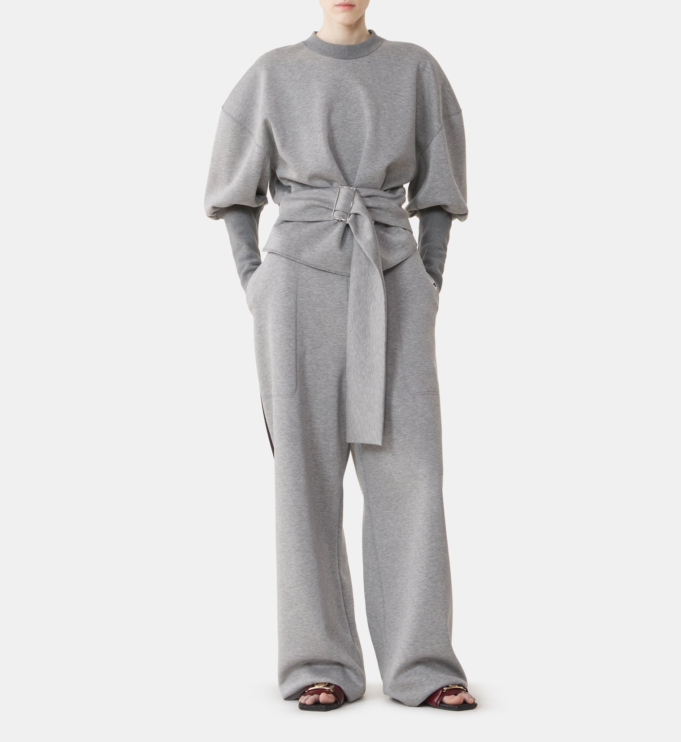 SWEATSHIRT CEINTURÉ EN JERSEY DOUBLE FACE