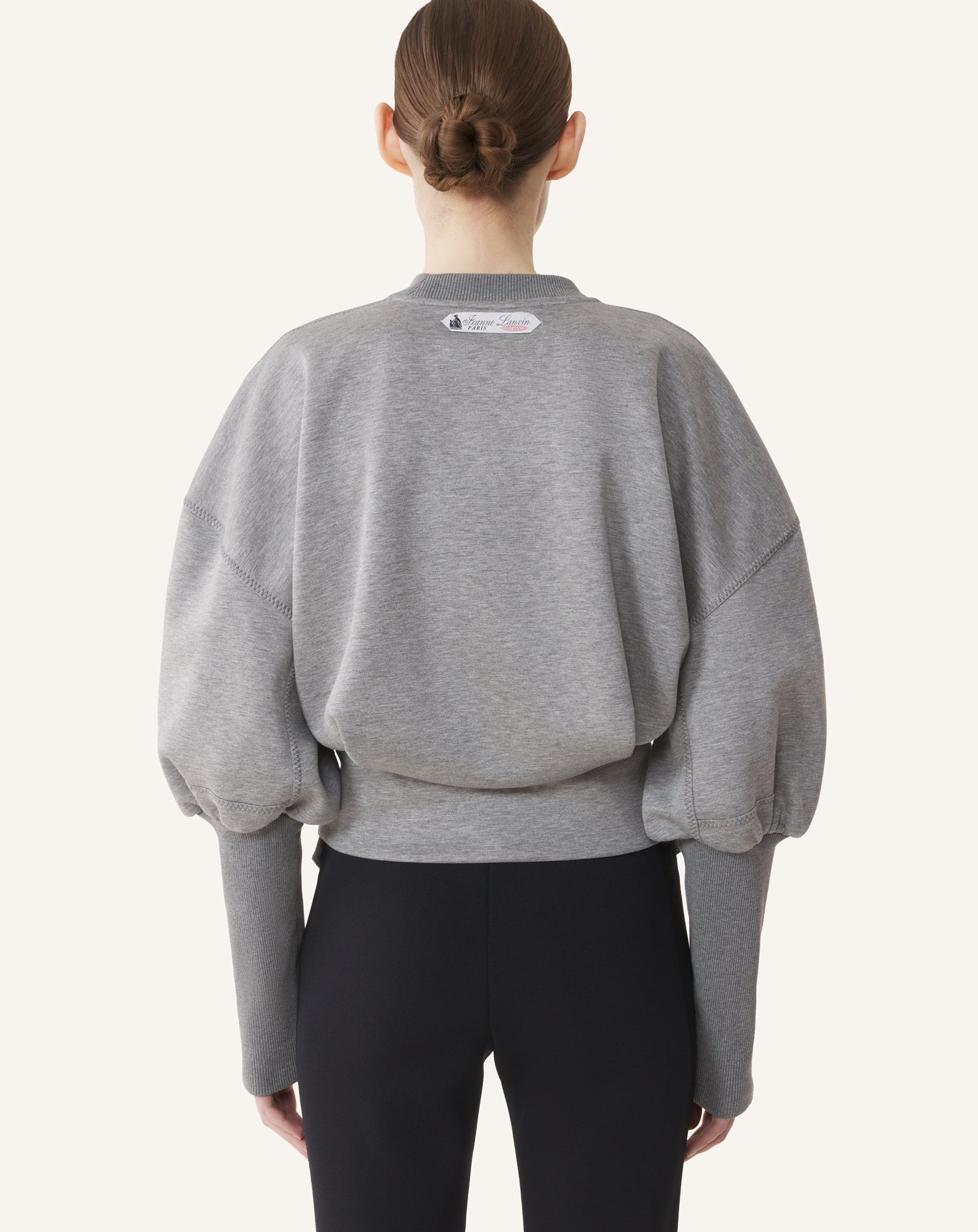 SWEATSHIRT CEINTURÉ EN JERSEY DOUBLE FACE GRIS