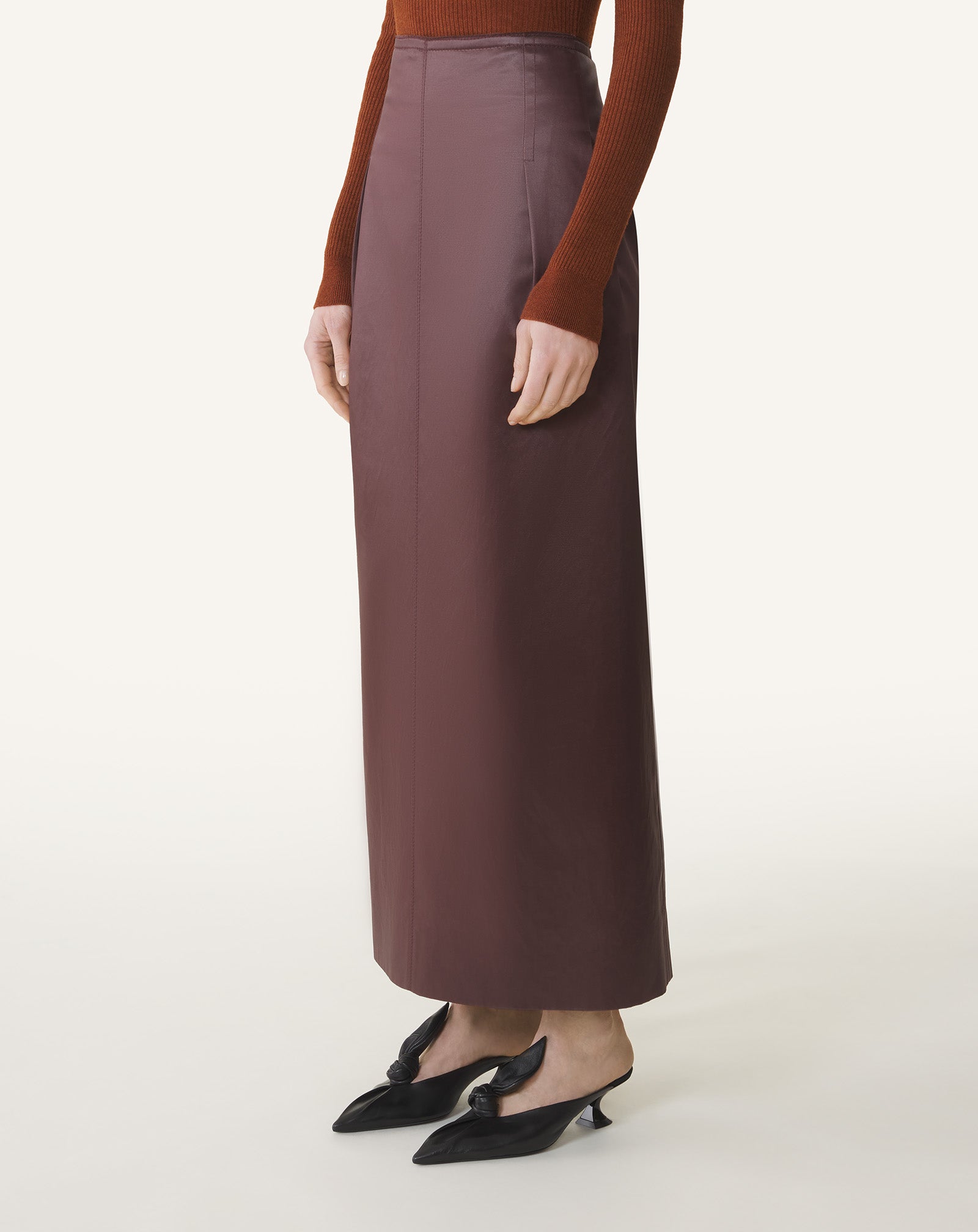 JUPE DROITE EN COTON ET VISCOSE