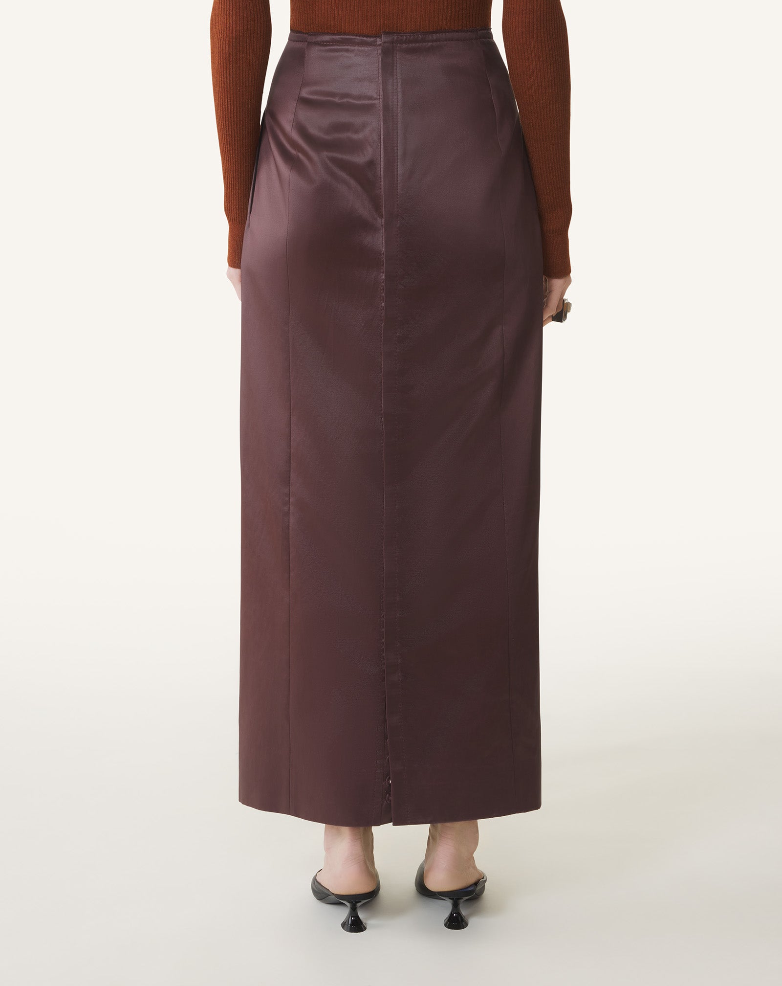JUPE DROITE EN COTON ET VISCOSE