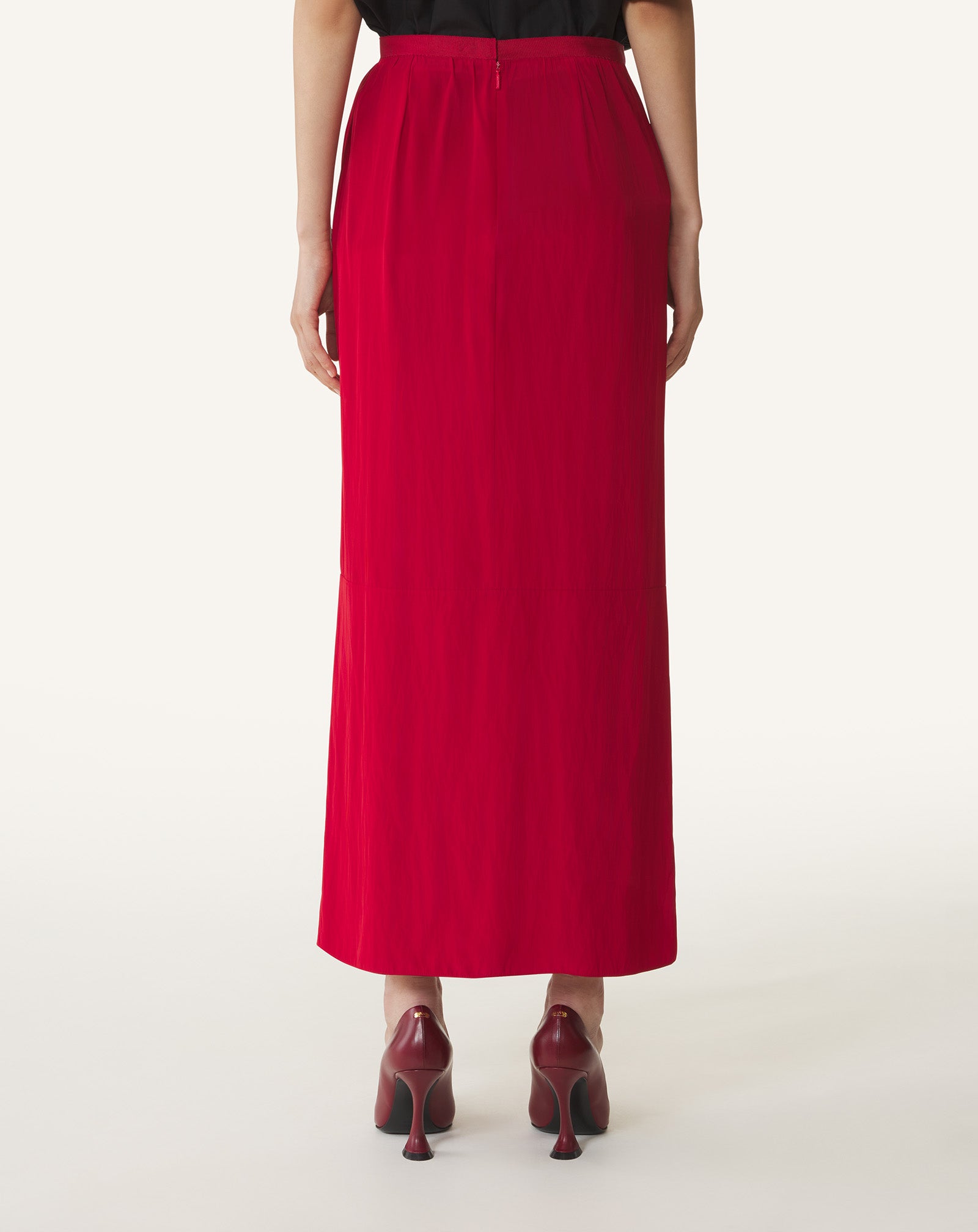 JUPE MIDI EN CHARMEUSE