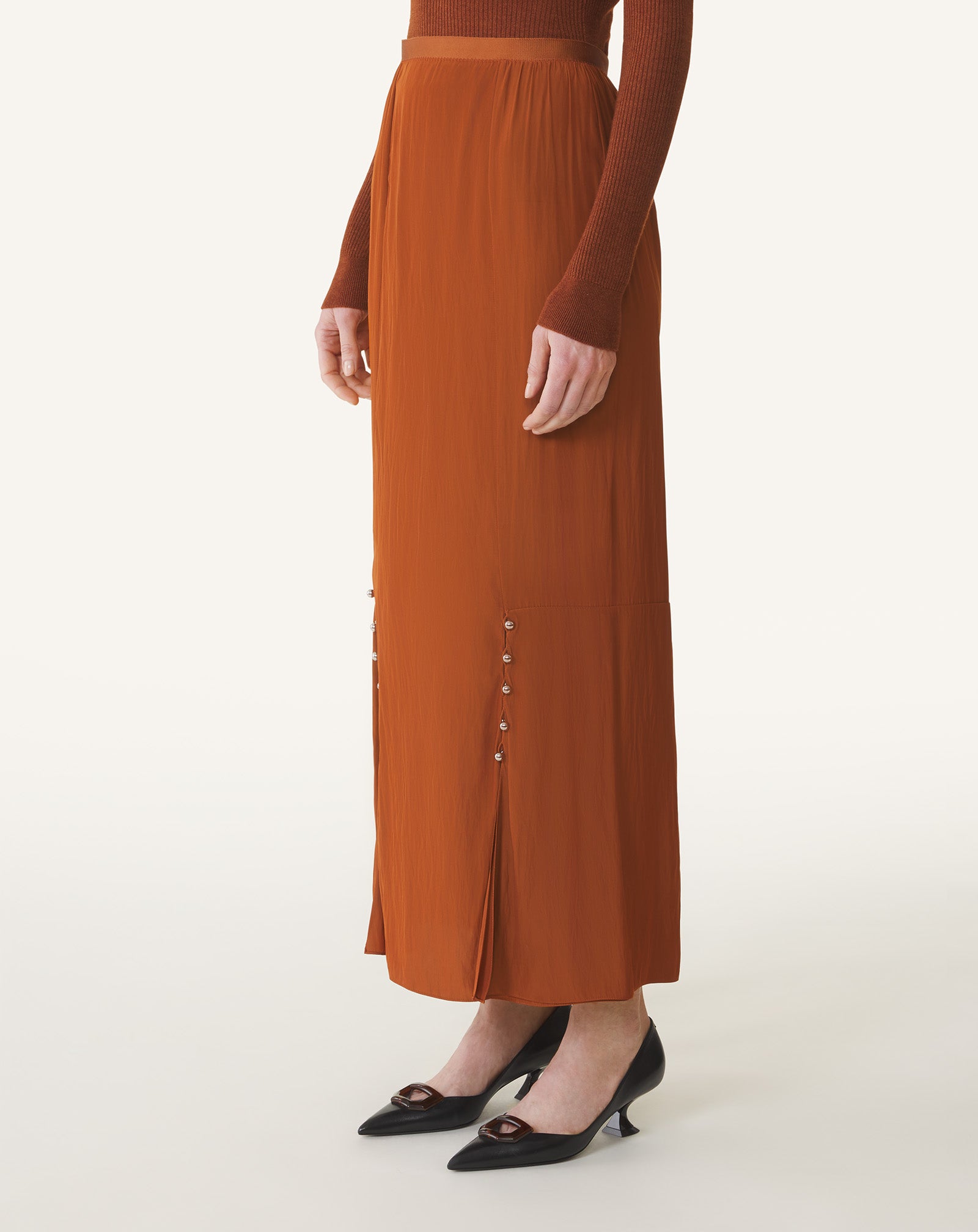 JUPE MIDI EN CHARMEUSE