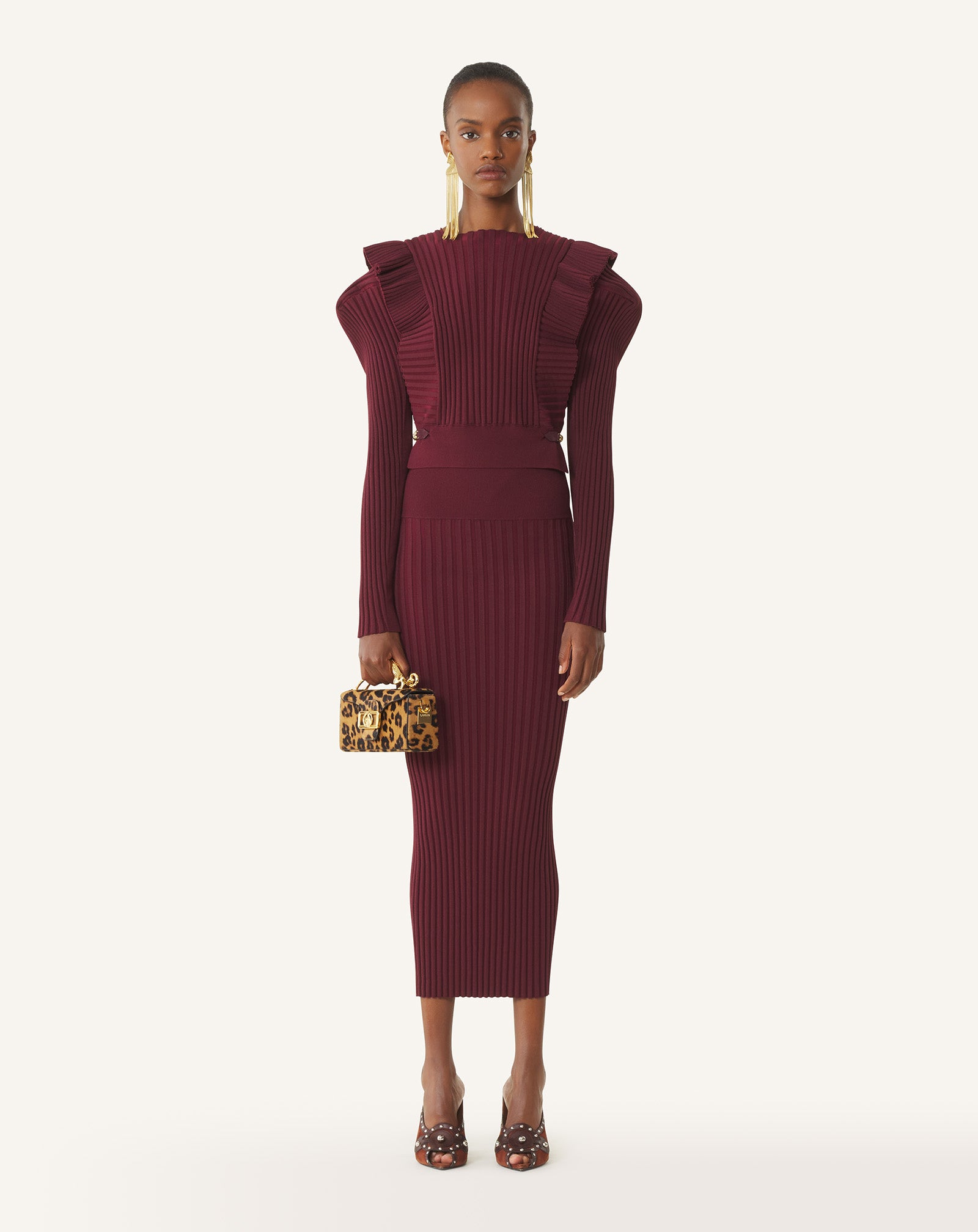 JUPE MIDI EN VISCOSE