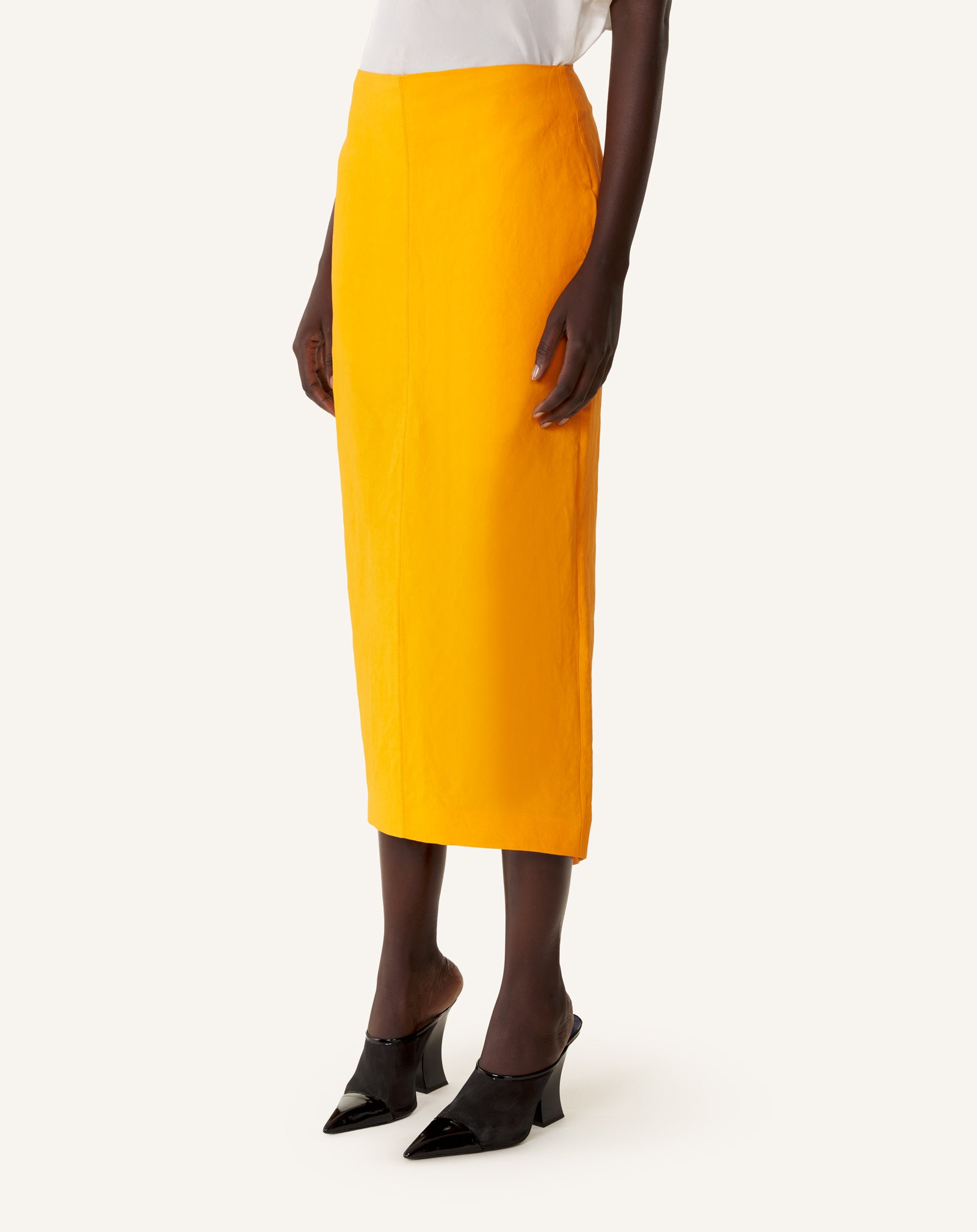 JUPE MIDI ASYMÉTRIQUE EN PAPIER