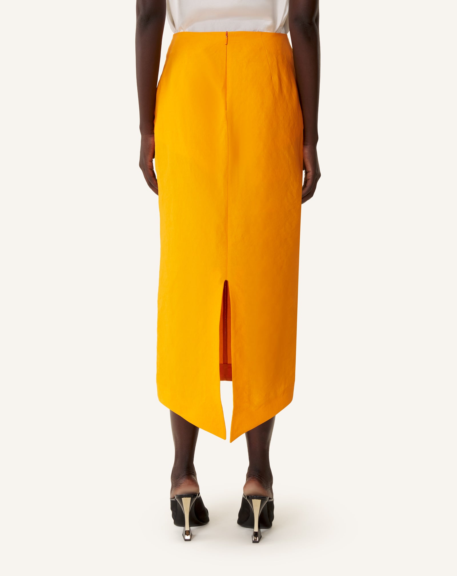JUPE MIDI ASYMÉTRIQUE EN PAPIER