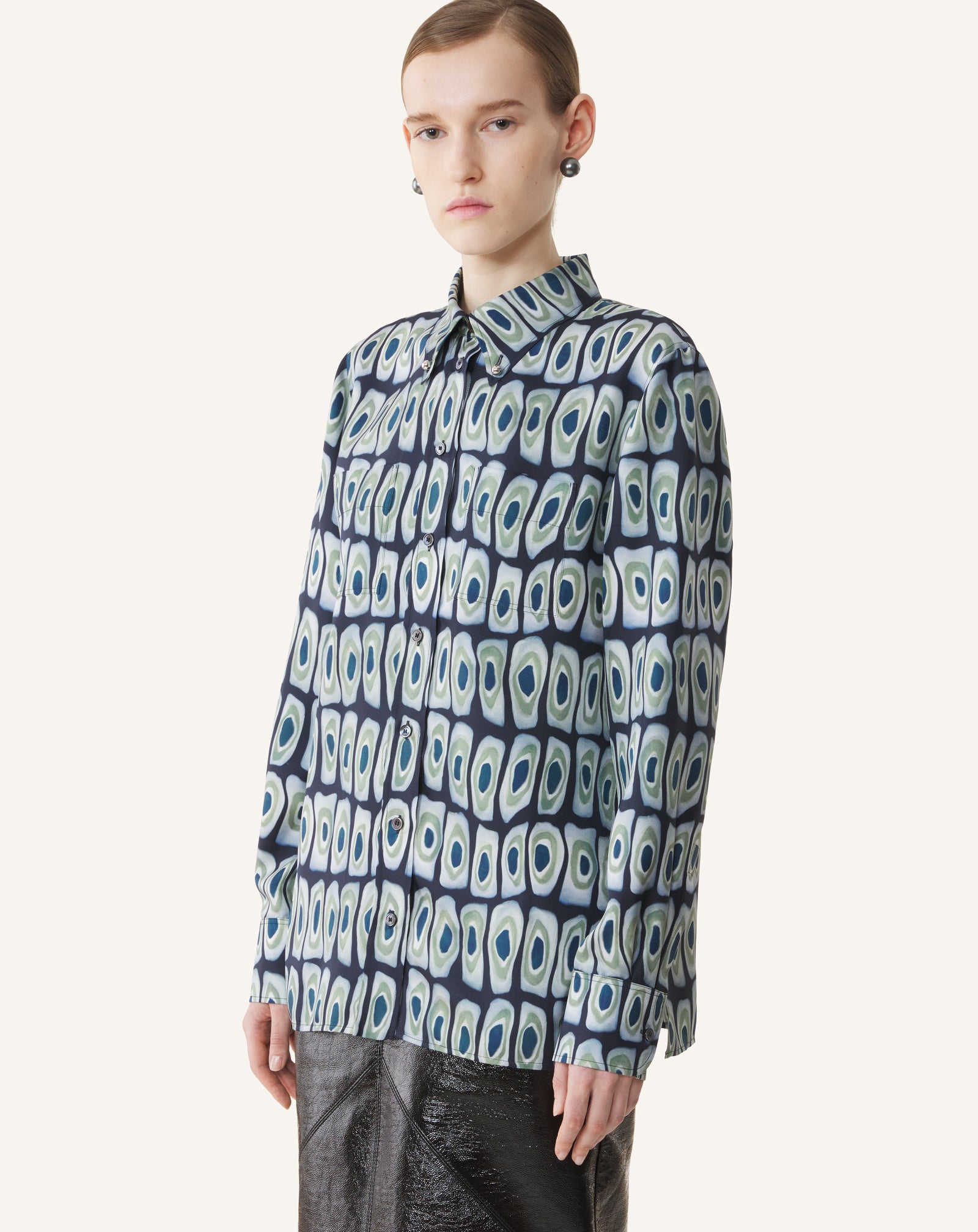 CHEMISE CLASSIQUE EN SOIE IMPRIMÉE