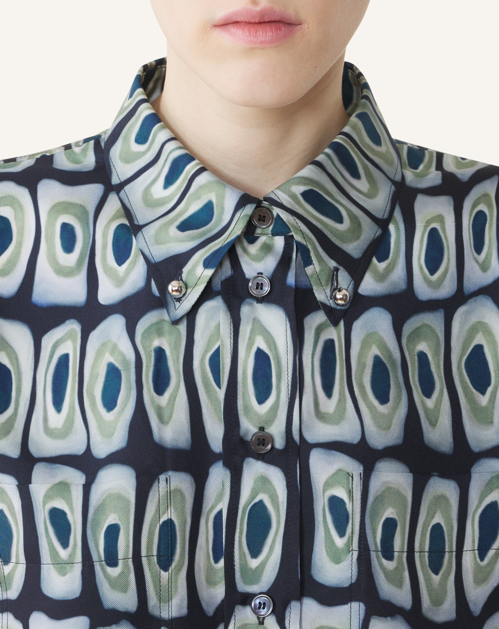 CHEMISE CLASSIQUE EN SOIE IMPRIMÉE