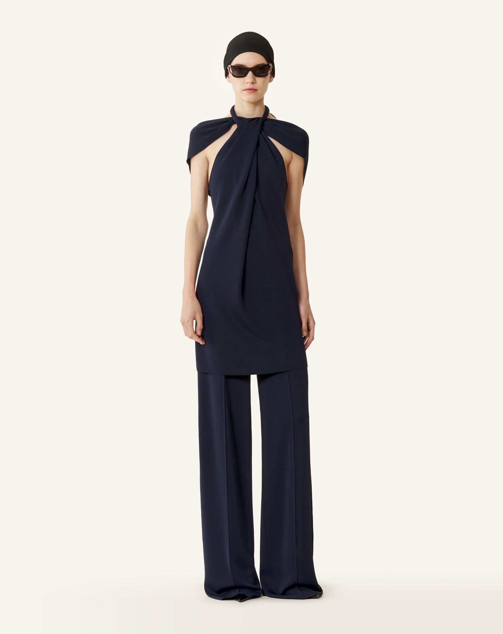 HAUT COL NOUÉ EN VISCOSE