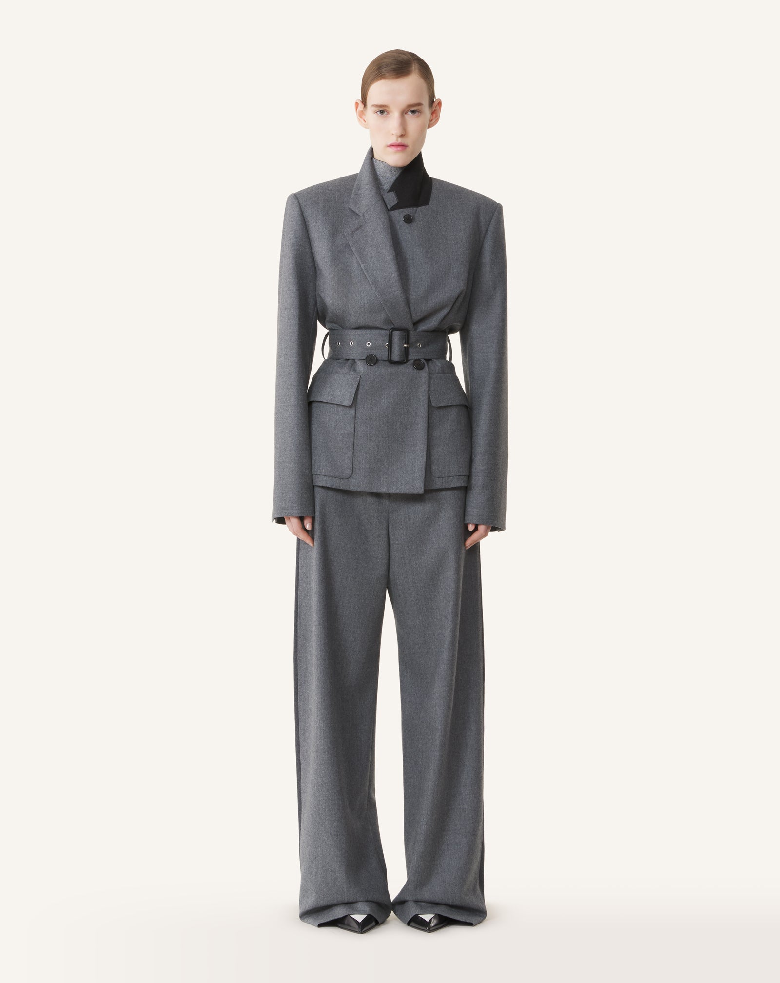 PANTALON LARGE EN FLANELLE DE LAINE