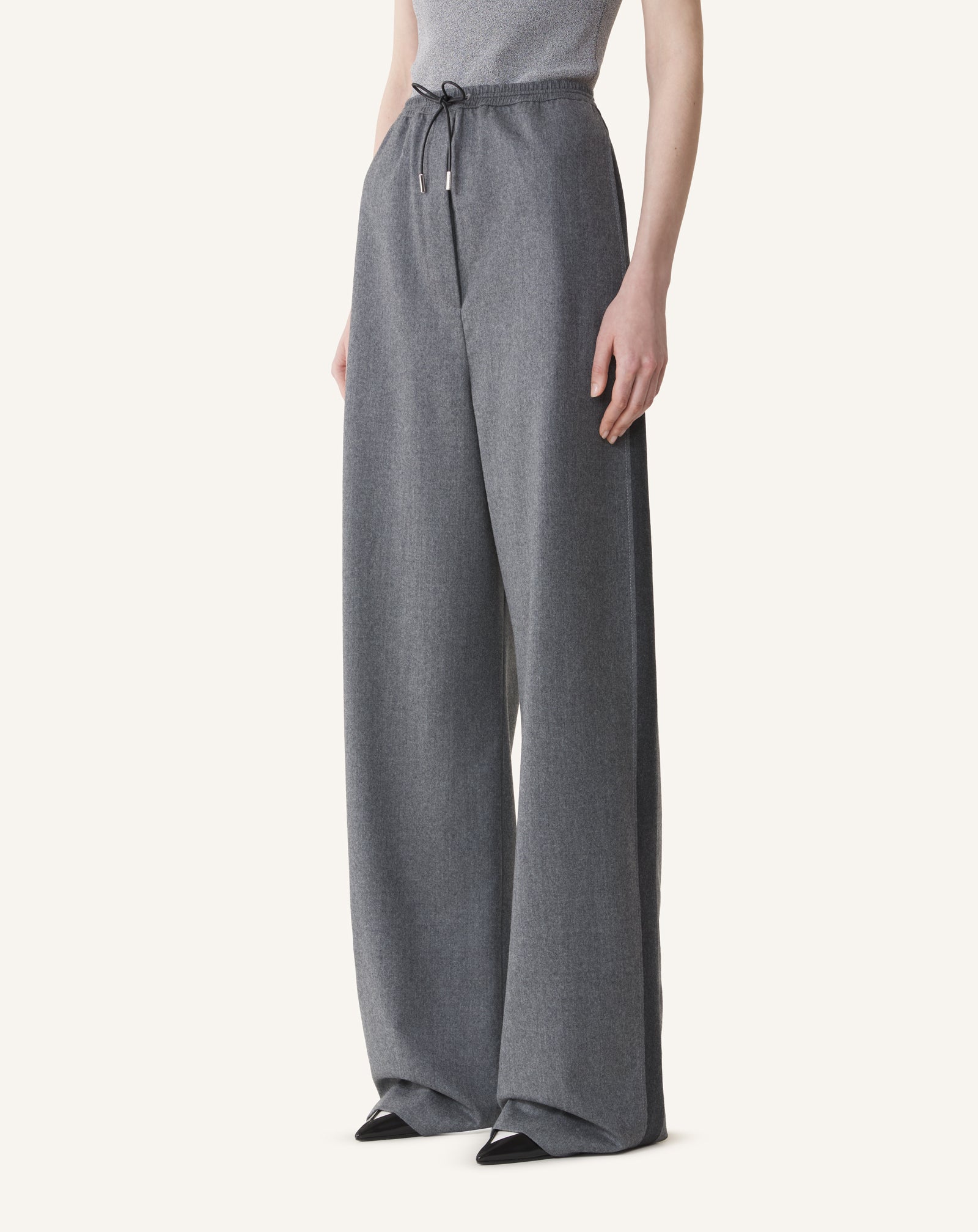 PANTALON LARGE EN FLANELLE DE LAINE
