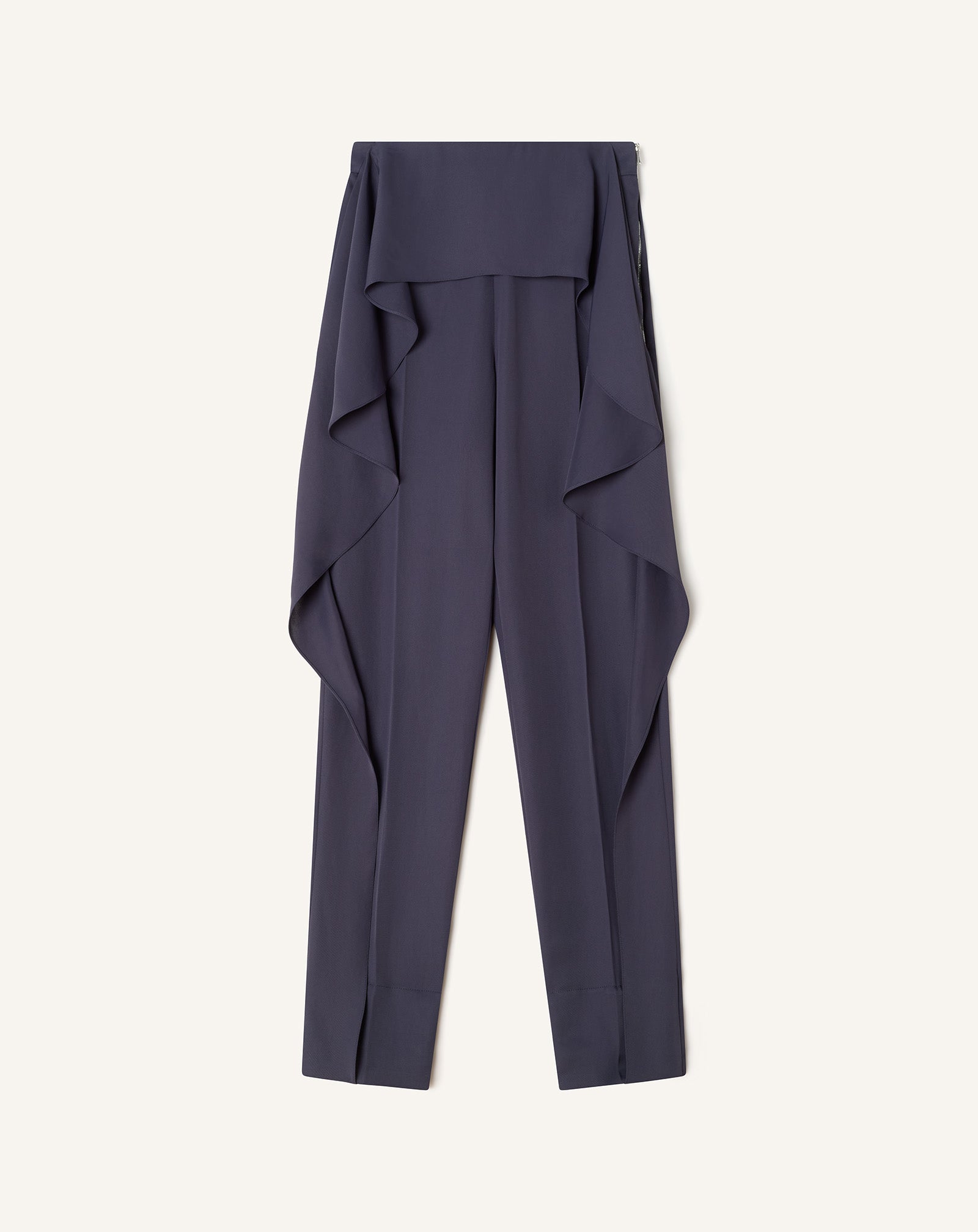 PANTALON À VOLANTS EN TWILL