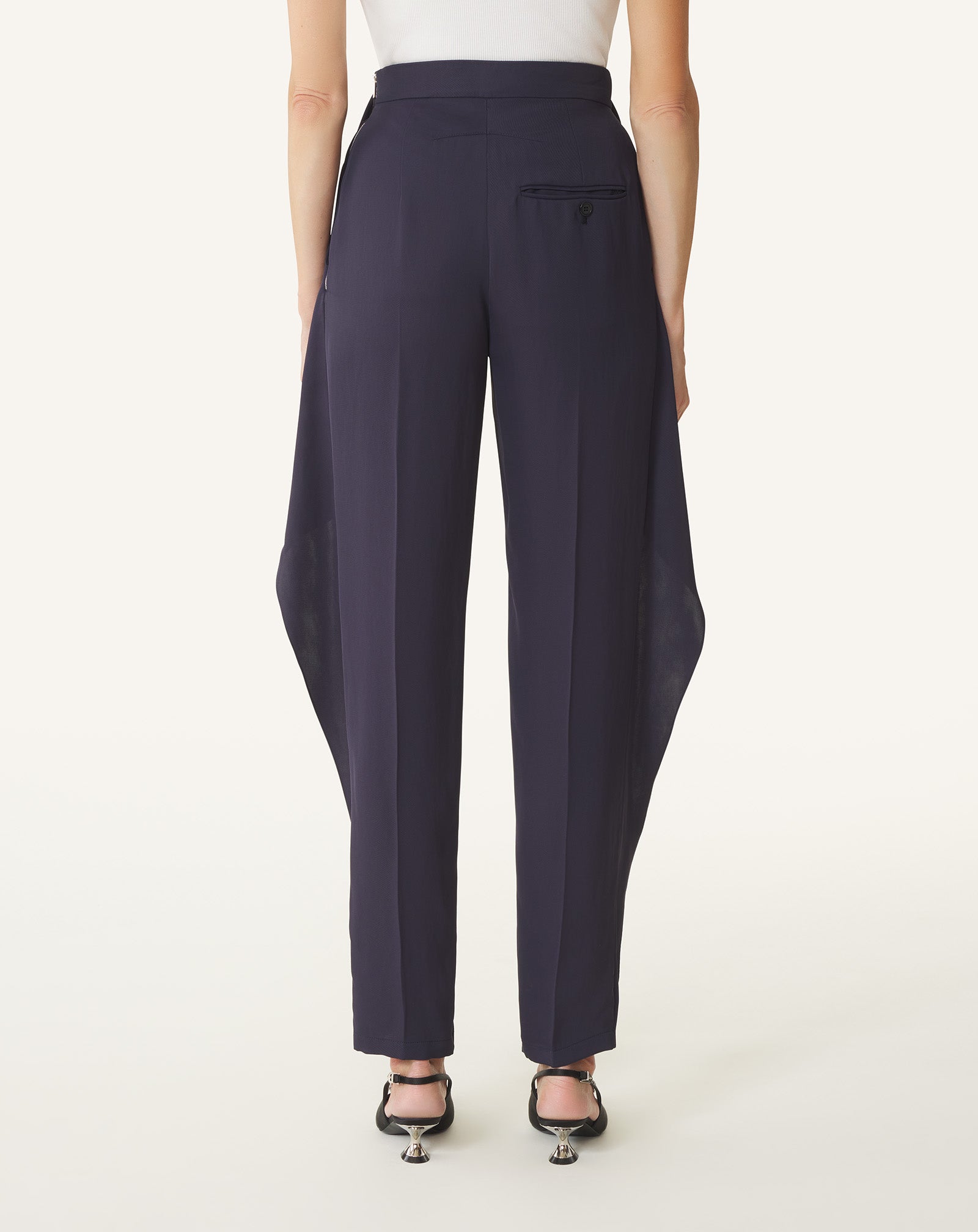 PANTALON À VOLANTS EN TWILL