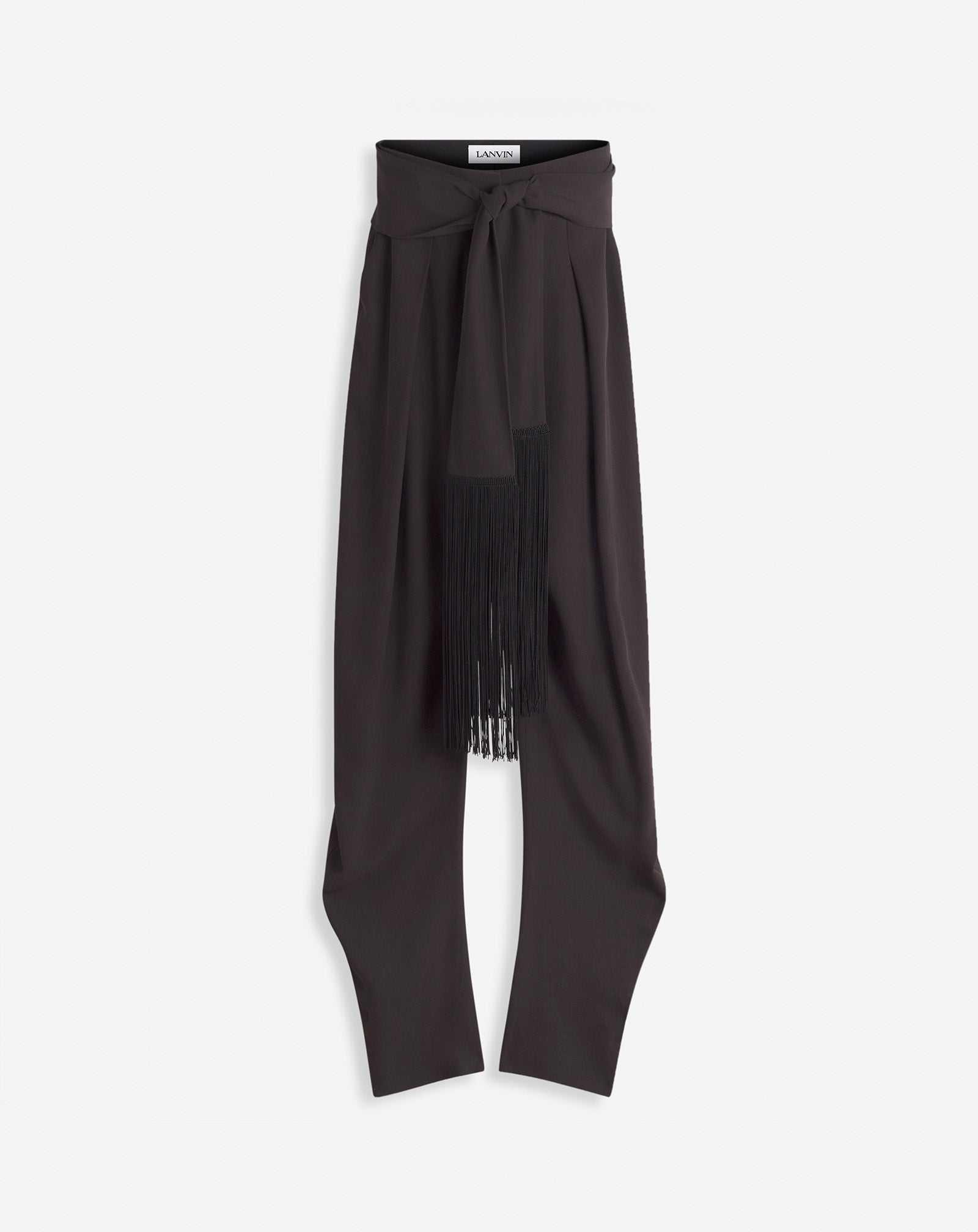 PANTALON BARREL EN LAINE ET VISCOSE