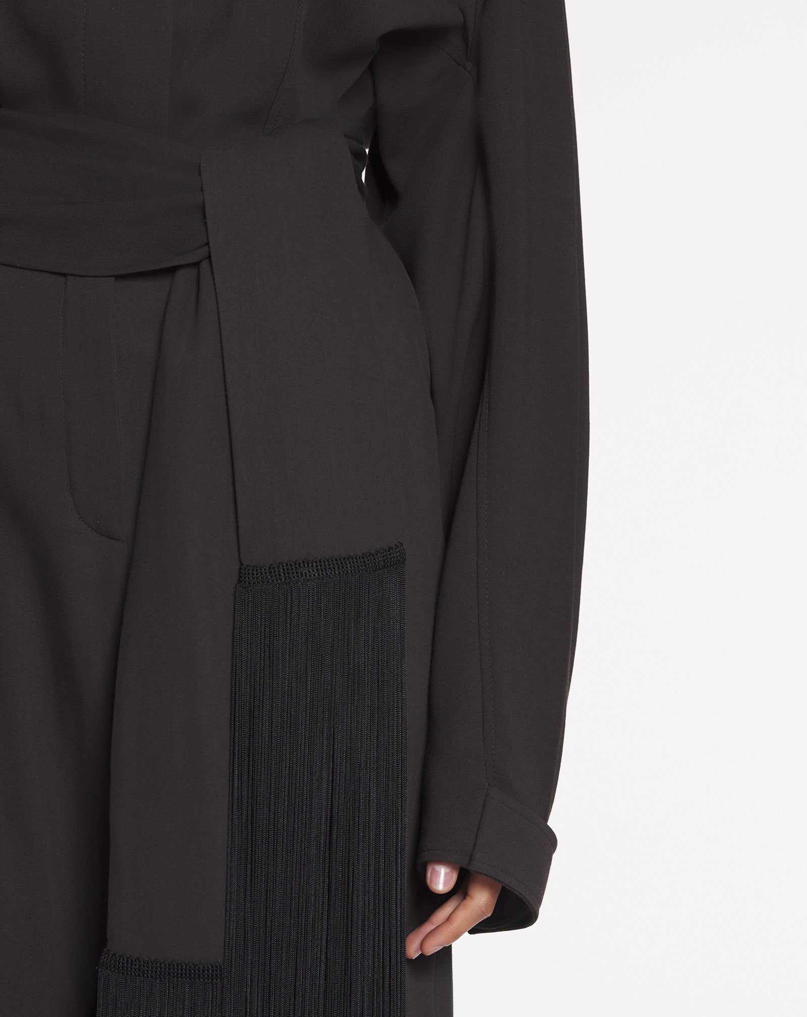 PANTALON BARREL EN LAINE ET VISCOSE