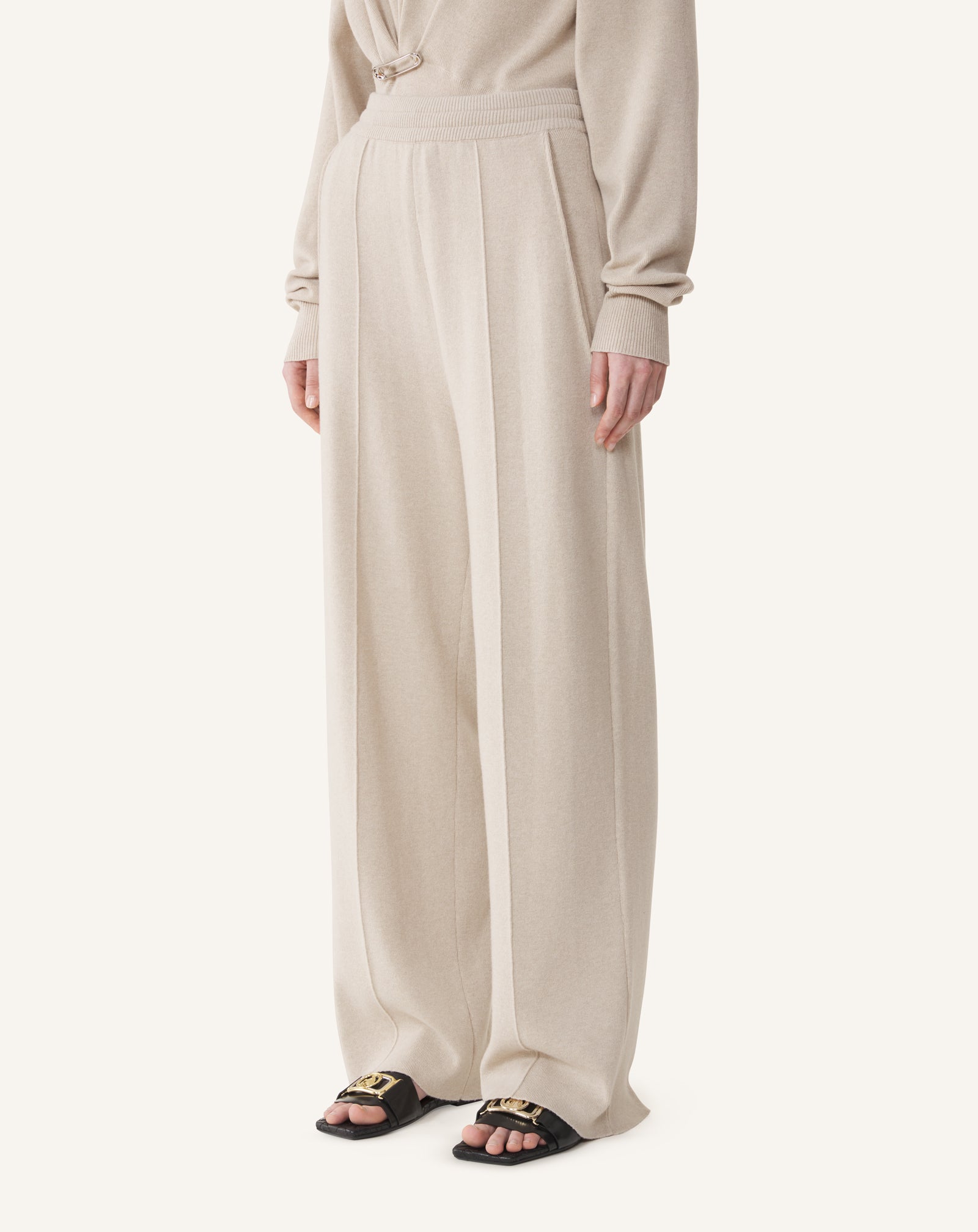 PANTALON DROIT EN LAINE ET CACHEMIRE