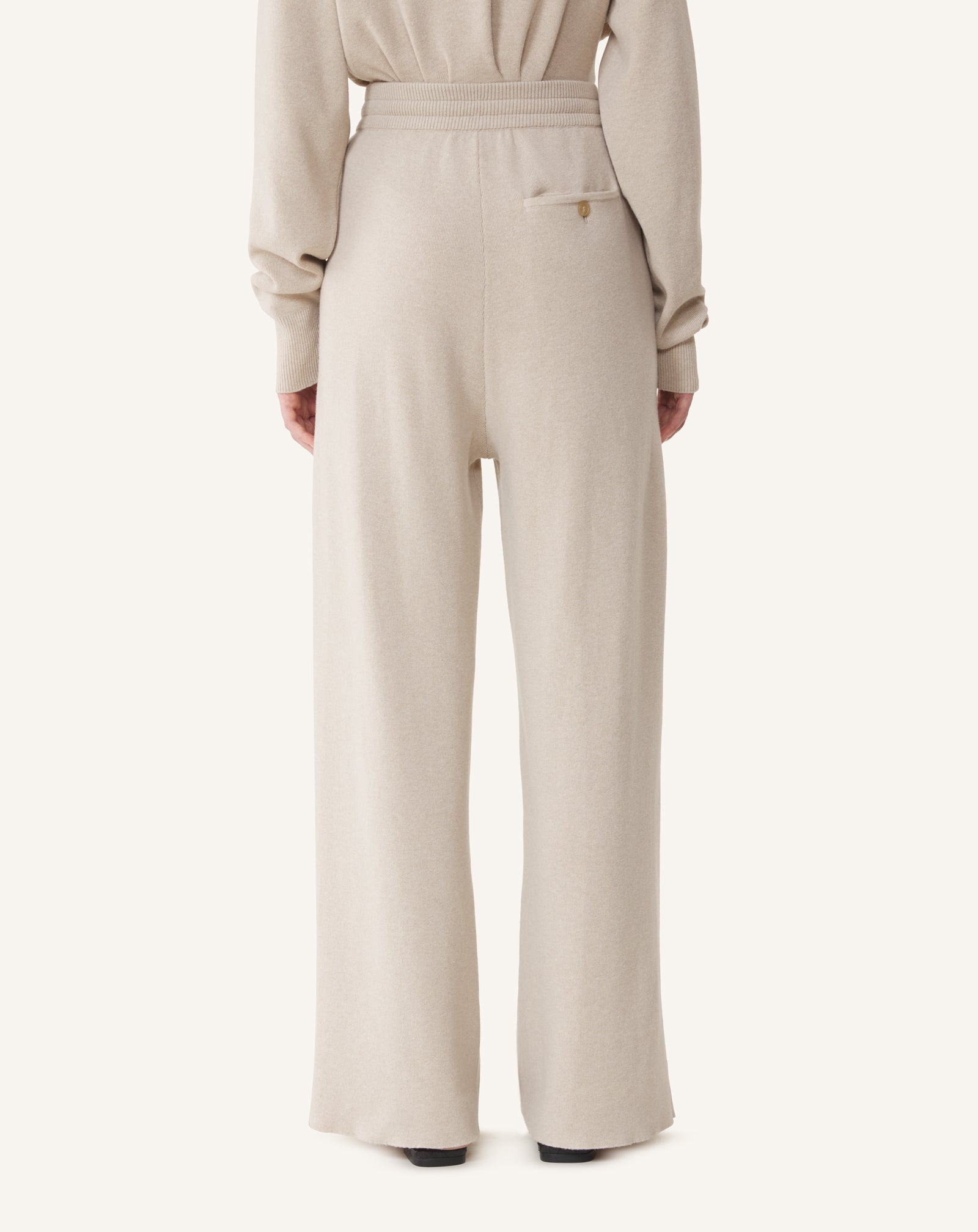PANTALON DROIT EN LAINE ET CACHEMIRE