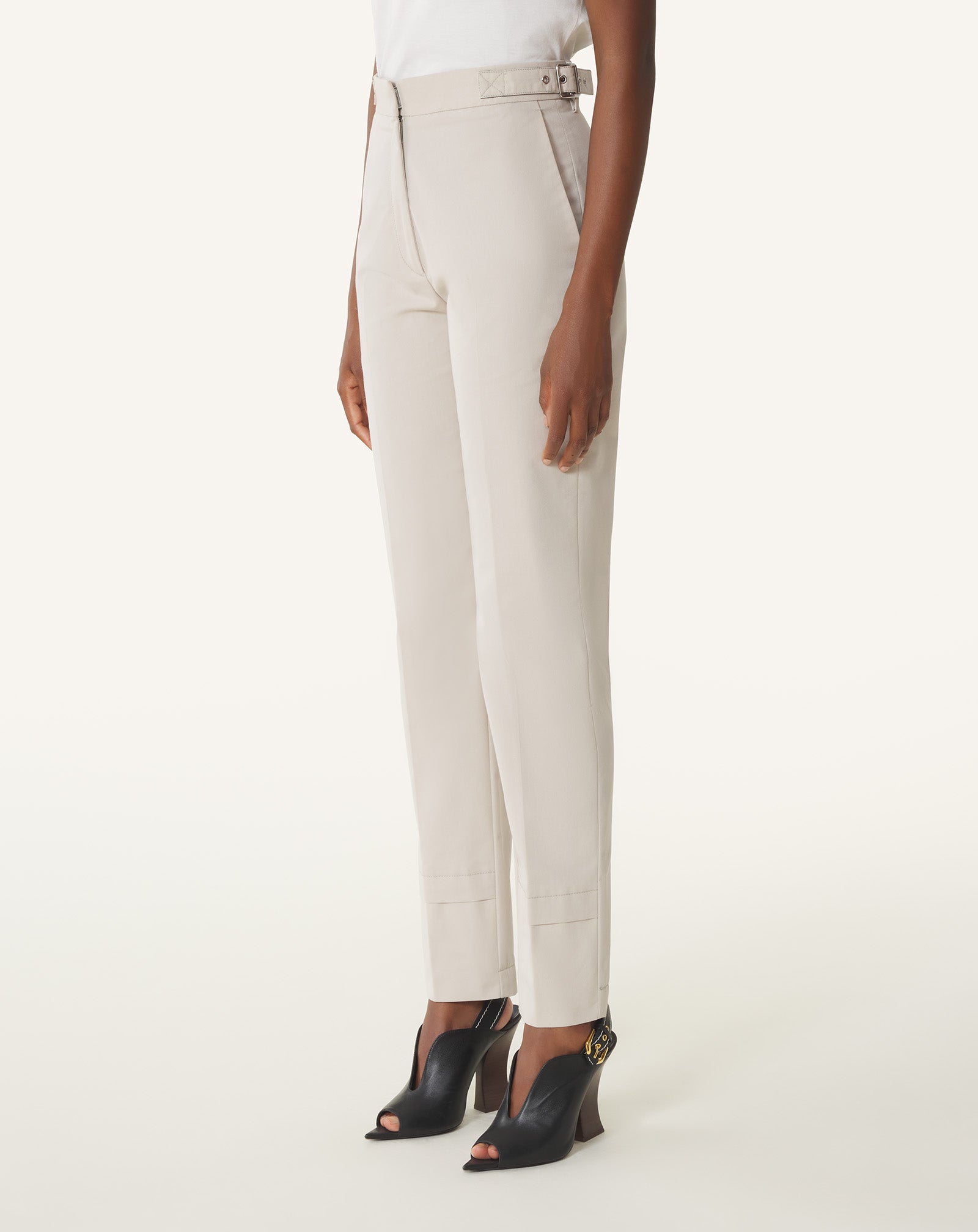 PANTALON CIGARETTE EN COTON TECHNIQUE