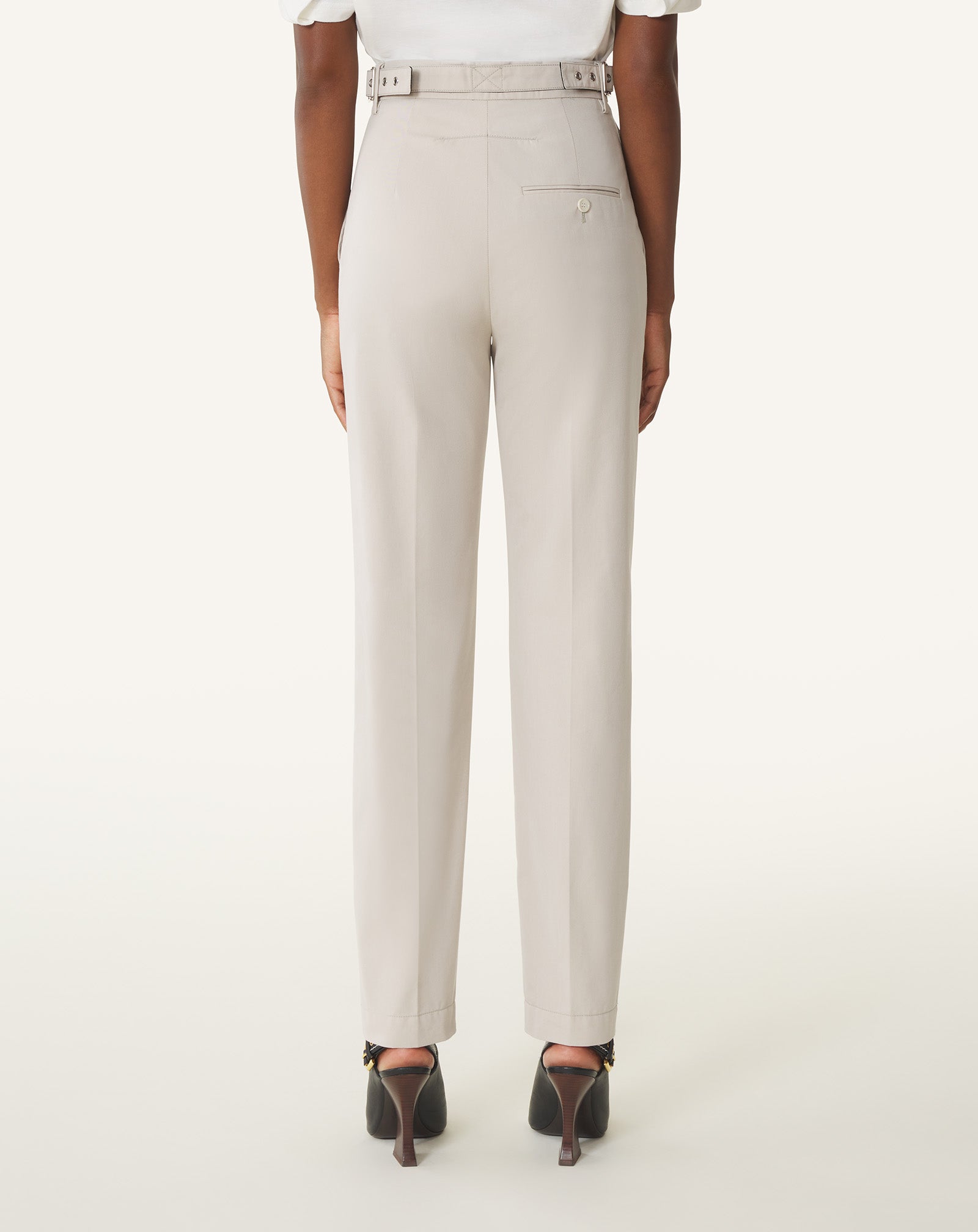 PANTALON CIGARETTE EN COTON TECHNIQUE