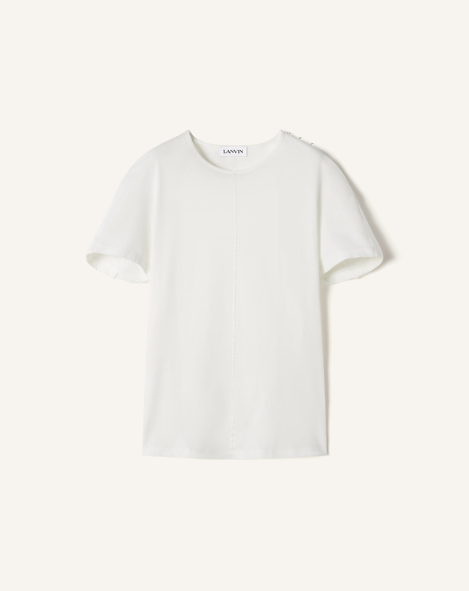 T-SHIRT EFFET CAPE EN COTON ET SOIE