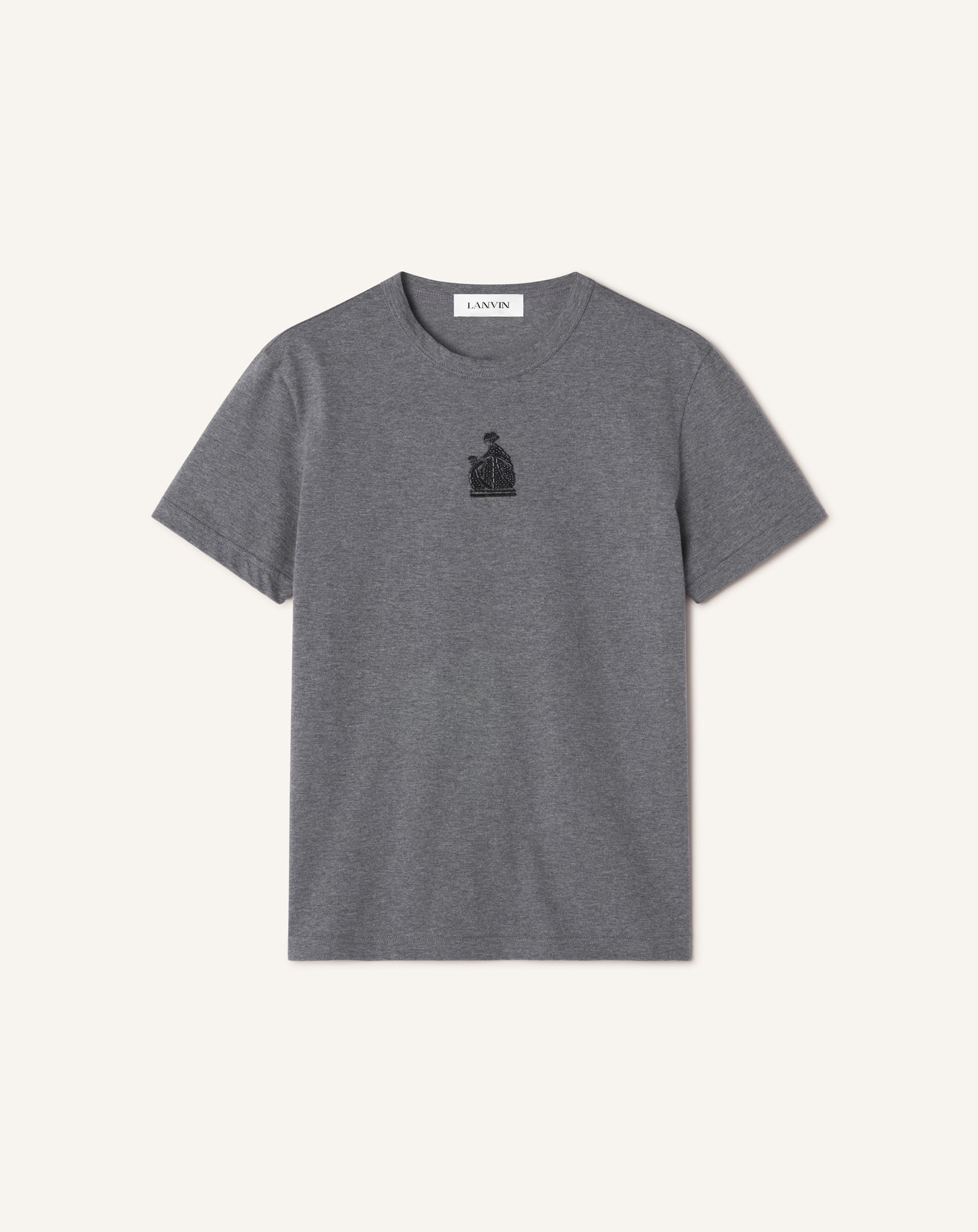 T-SHIRT BRODÉ LA MÈRE ET L'ENFANT EN JERSEY GRIS