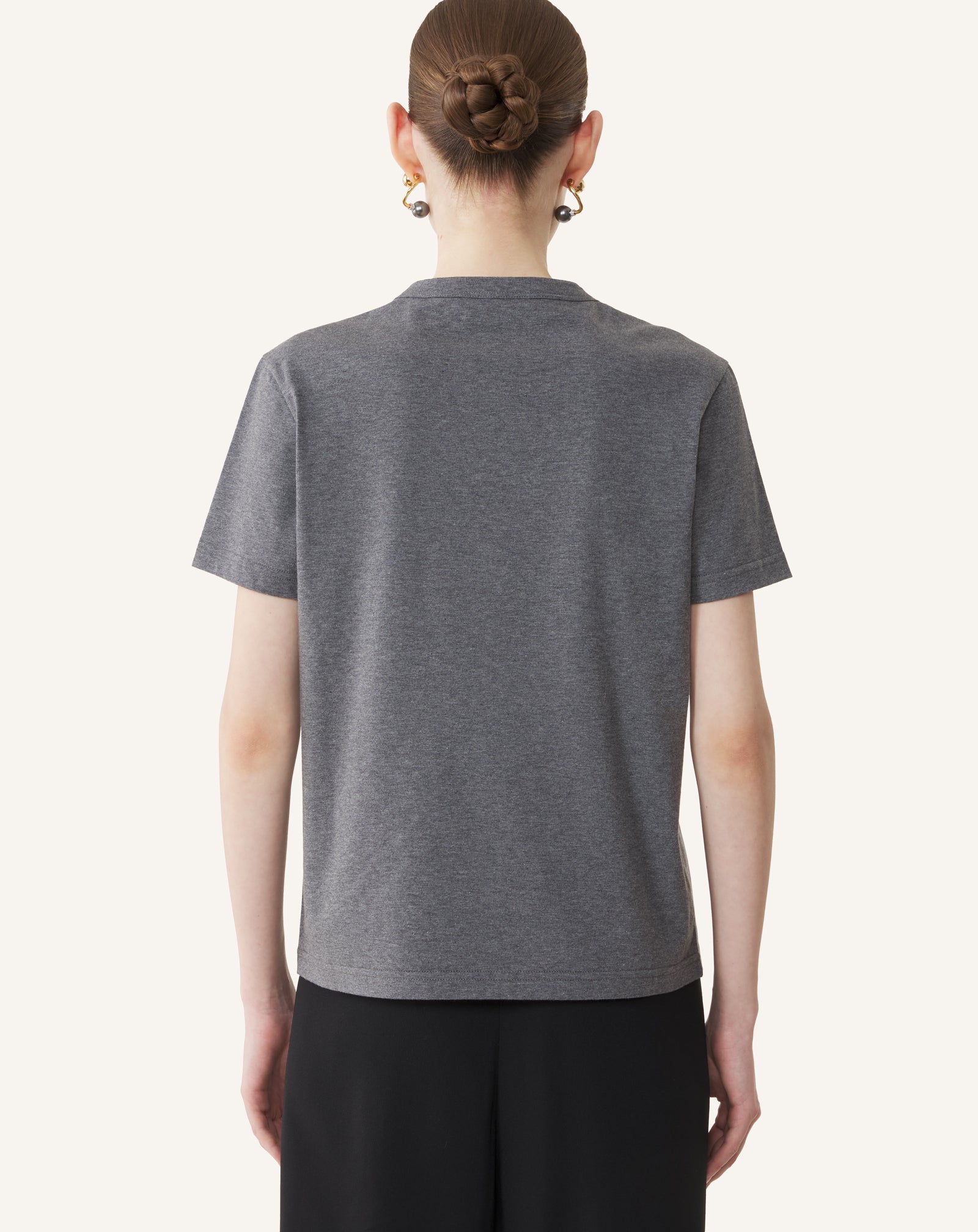 T-SHIRT BRODÉ LA MÈRE ET L'ENFANT EN JERSEY GRIS