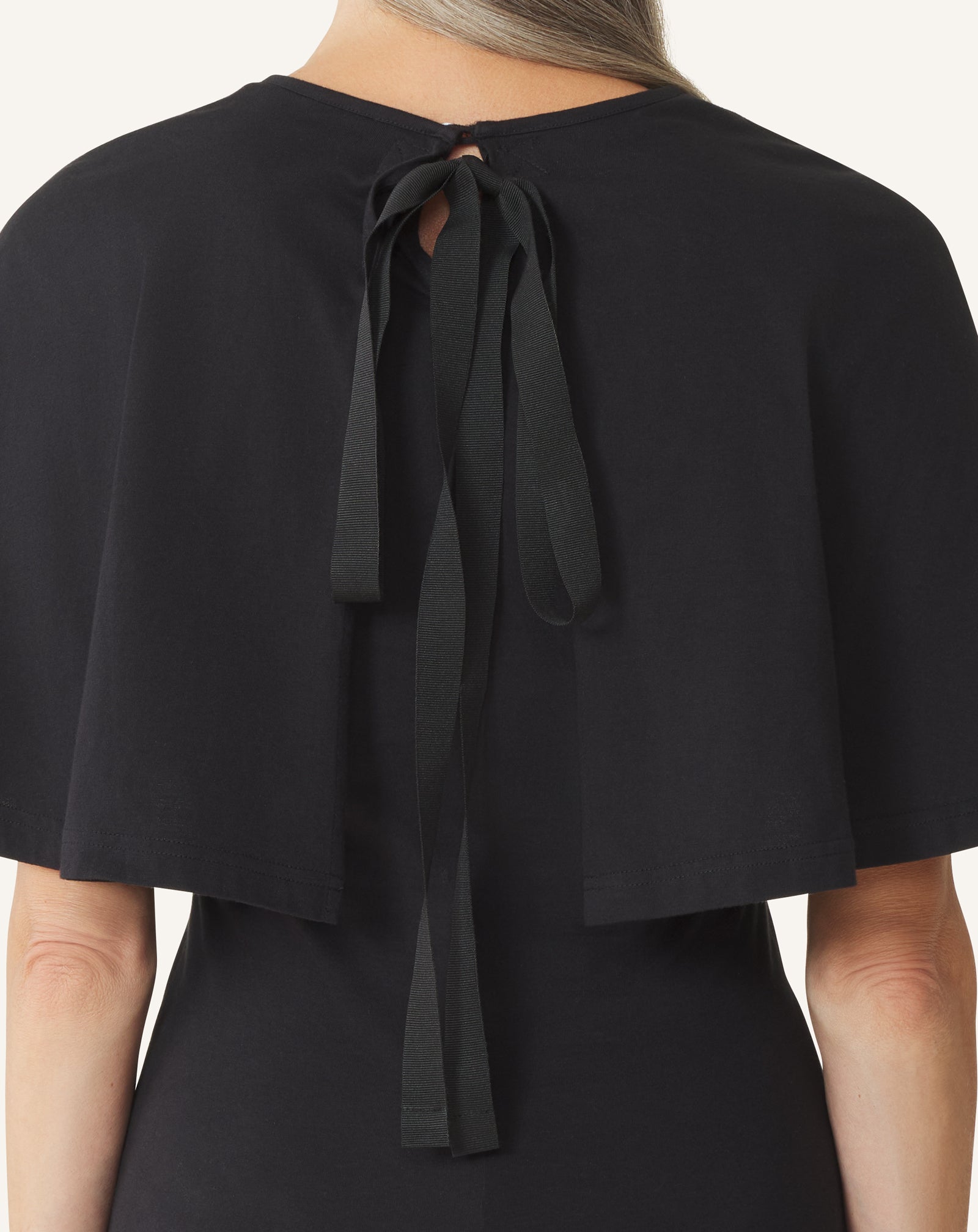 T-SHIRT À CAPE EN COTON ET SOIE