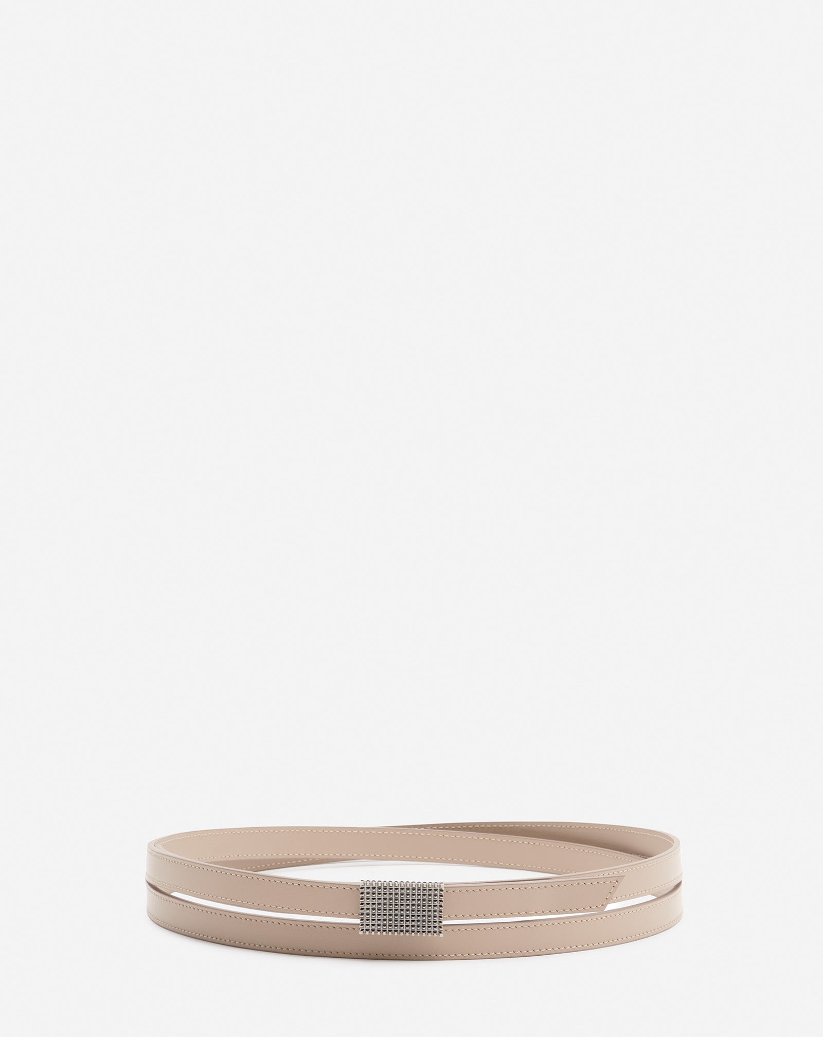 DOUBLE CONCERTO LEATHER BELT, TAUPE