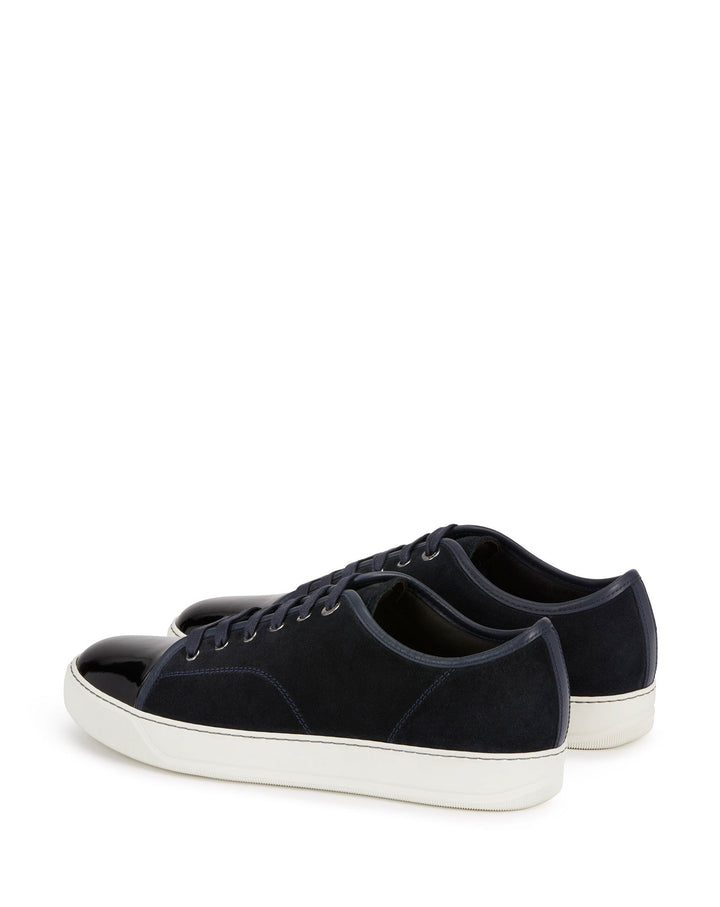 DBB1 SUEDE AND PATENT LEATHER SNEAKERS, NAVY BLUE