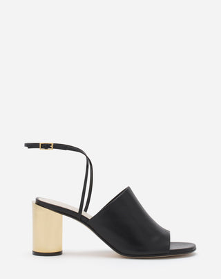 LEATHER SEQUENCE BY LANVIN CHUNKY HEELED SANDALS