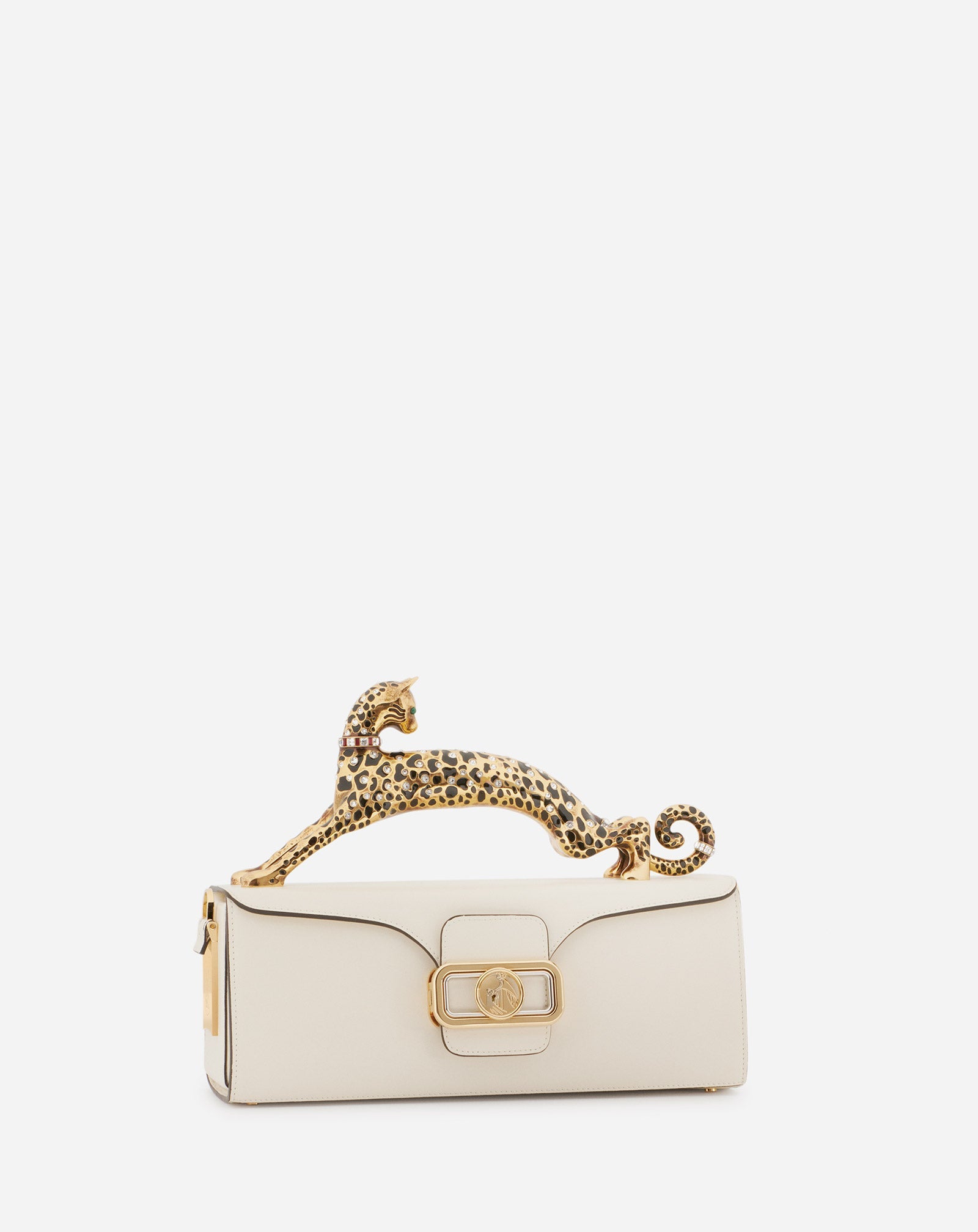 SAC PENCIL CAT EN CUIR DE VEAU BRILLANT ET STRASS